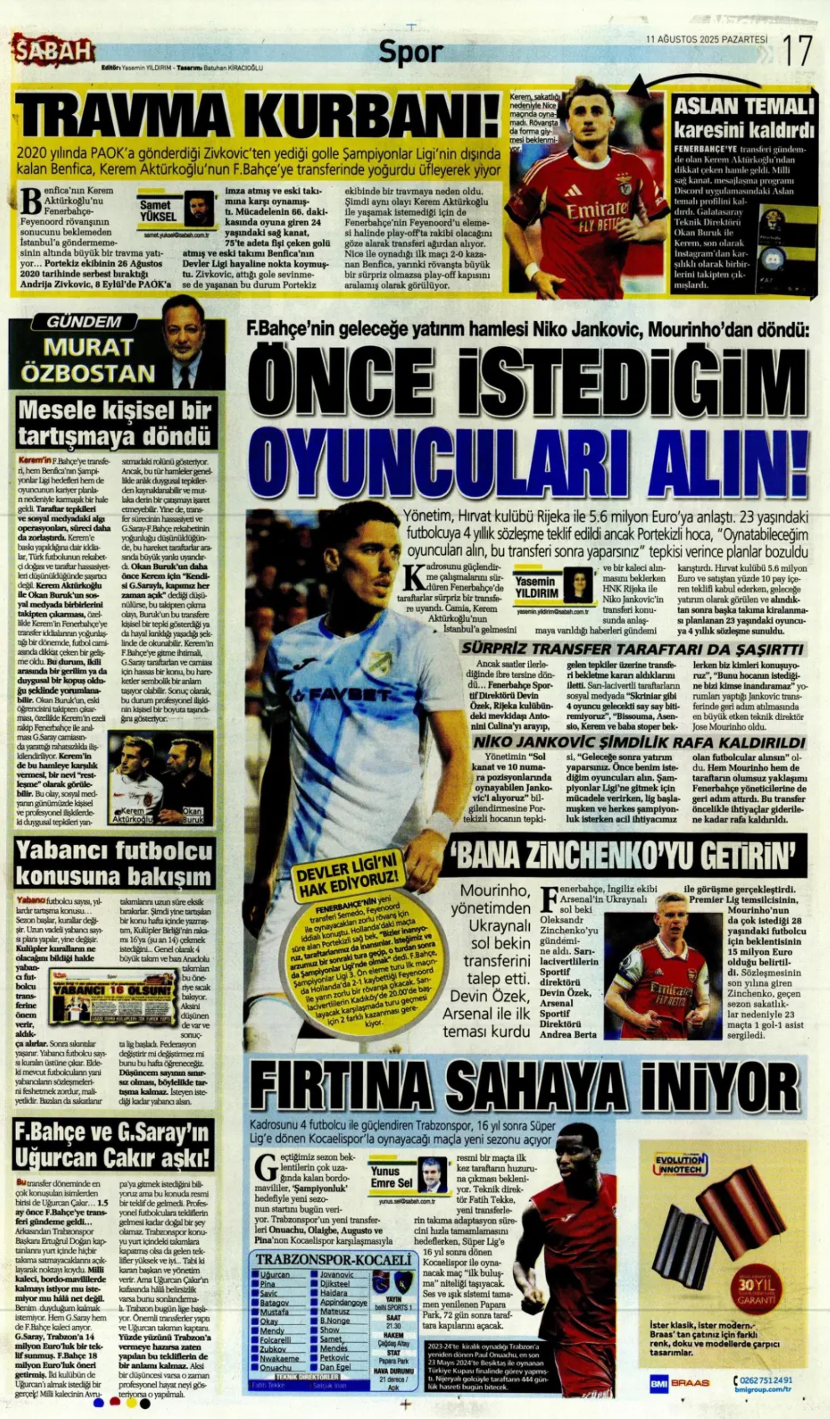 Sporda günün manşetleri... Kerem'in imza atacağı tarih netleşti: Galatasaray'a Boey piyangosu