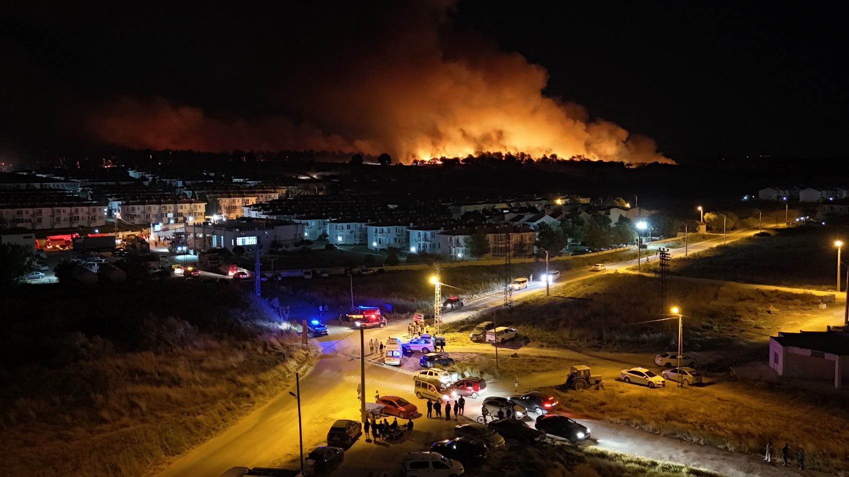 Edirne'deki orman yangınında alevler evlere yaklaştı