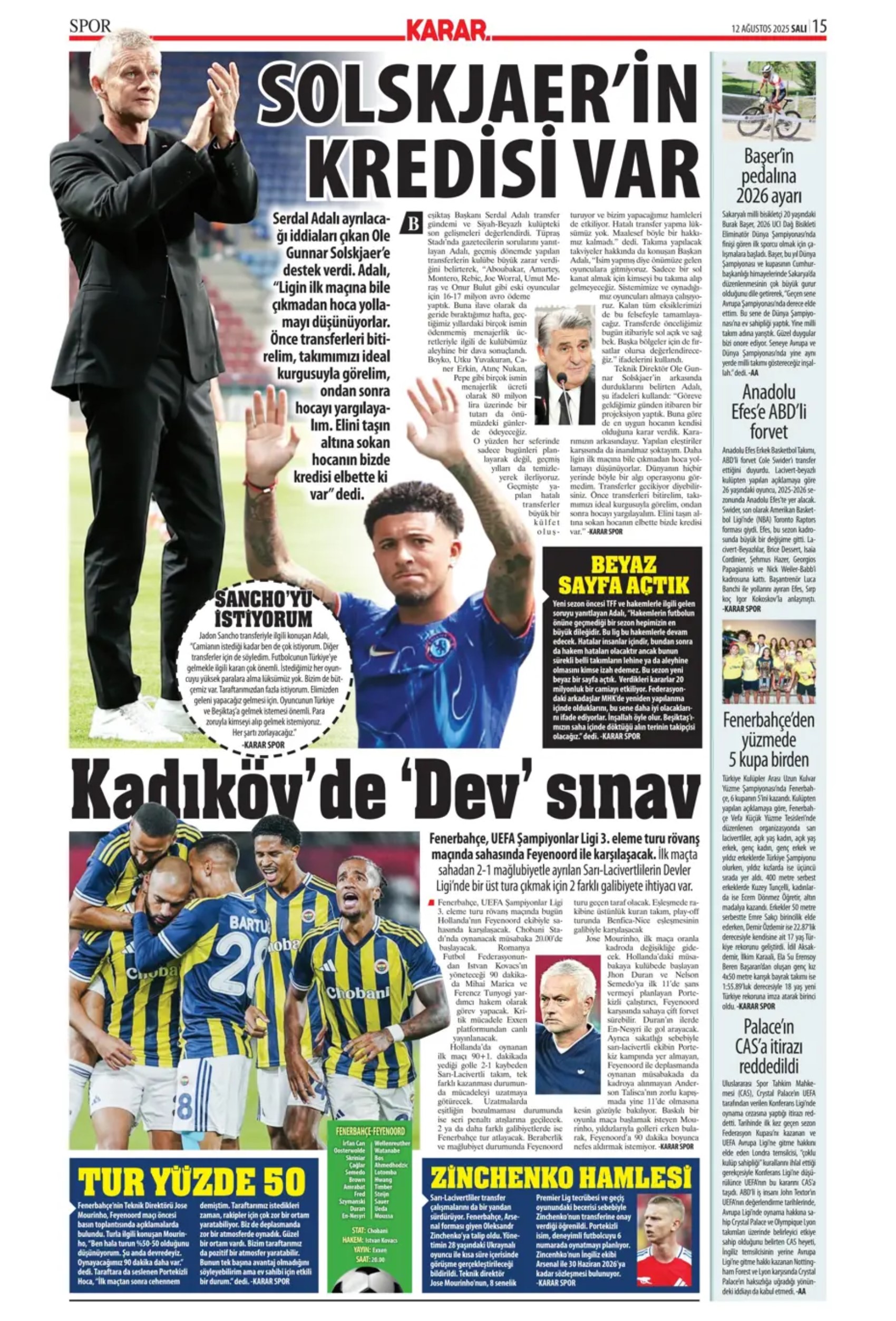 Sporda günün manşetleri... Kerem Aktürkoğlu için devreye girdi: Zinchenko geliyor!