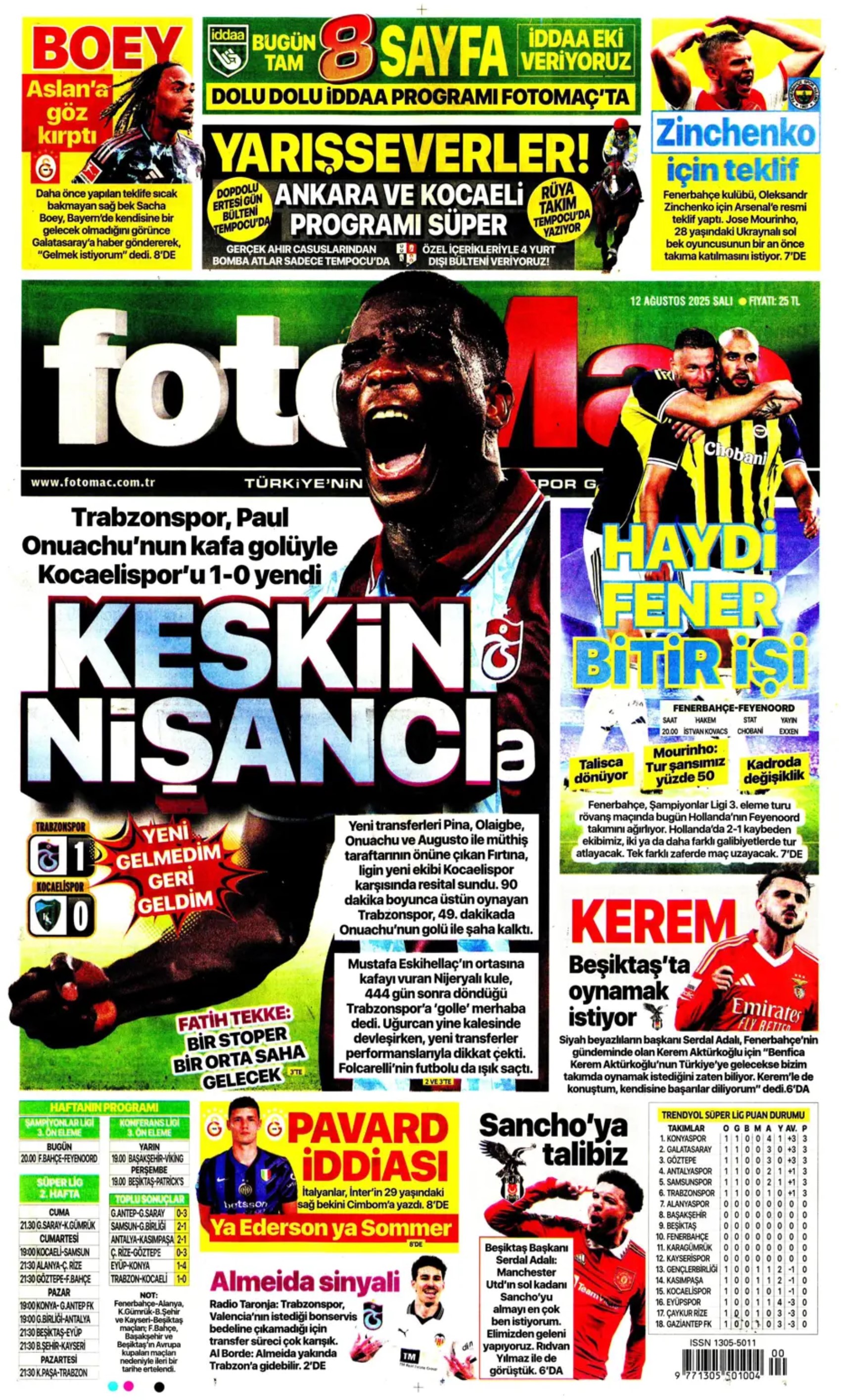 Sporda günün manşetleri... Kerem Aktürkoğlu için devreye girdi: Zinchenko geliyor!