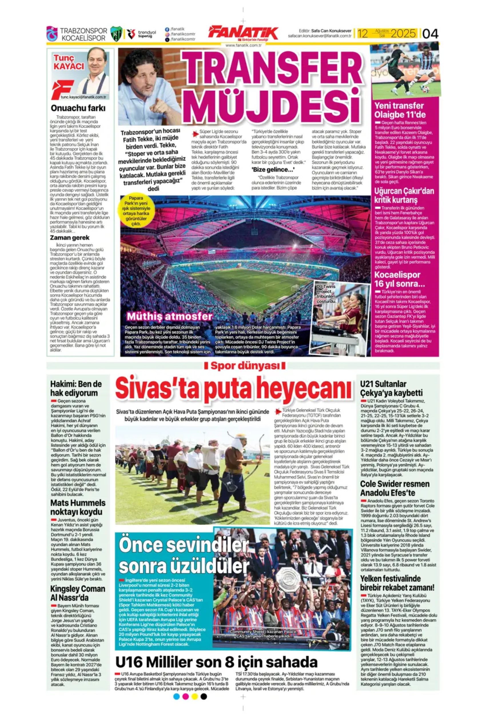 Sporda günün manşetleri... Kerem Aktürkoğlu için devreye girdi: Zinchenko geliyor!