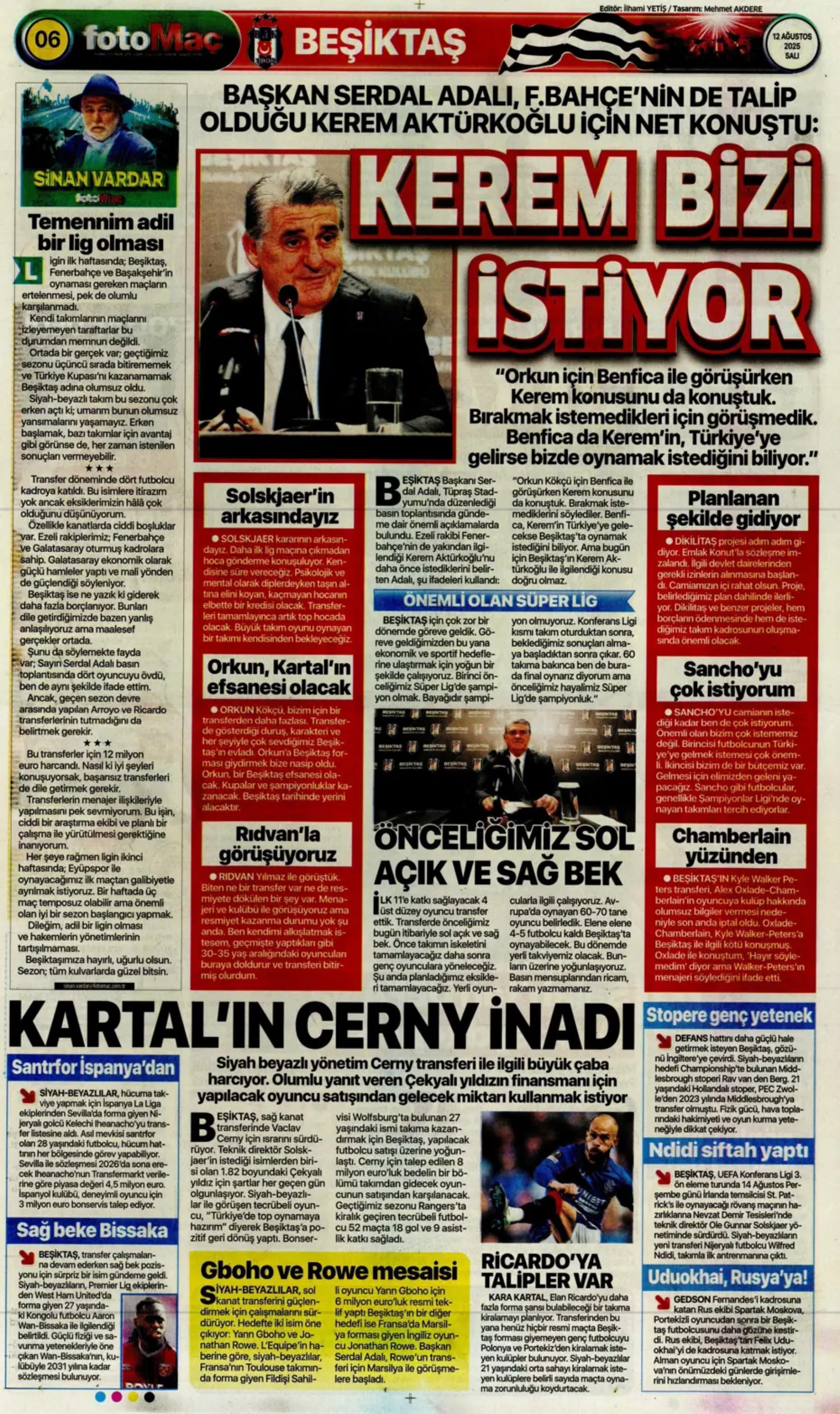 Sporda günün manşetleri... Kerem Aktürkoğlu için devreye girdi: Zinchenko geliyor!