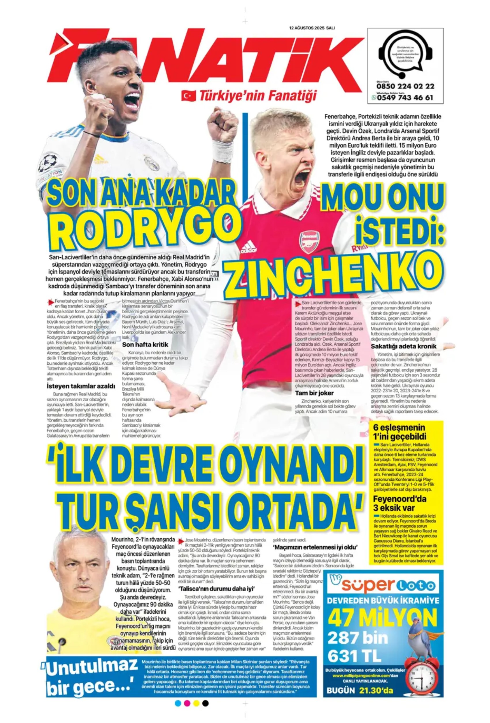 Sporda günün manşetleri... Kerem Aktürkoğlu için devreye girdi: Zinchenko geliyor!