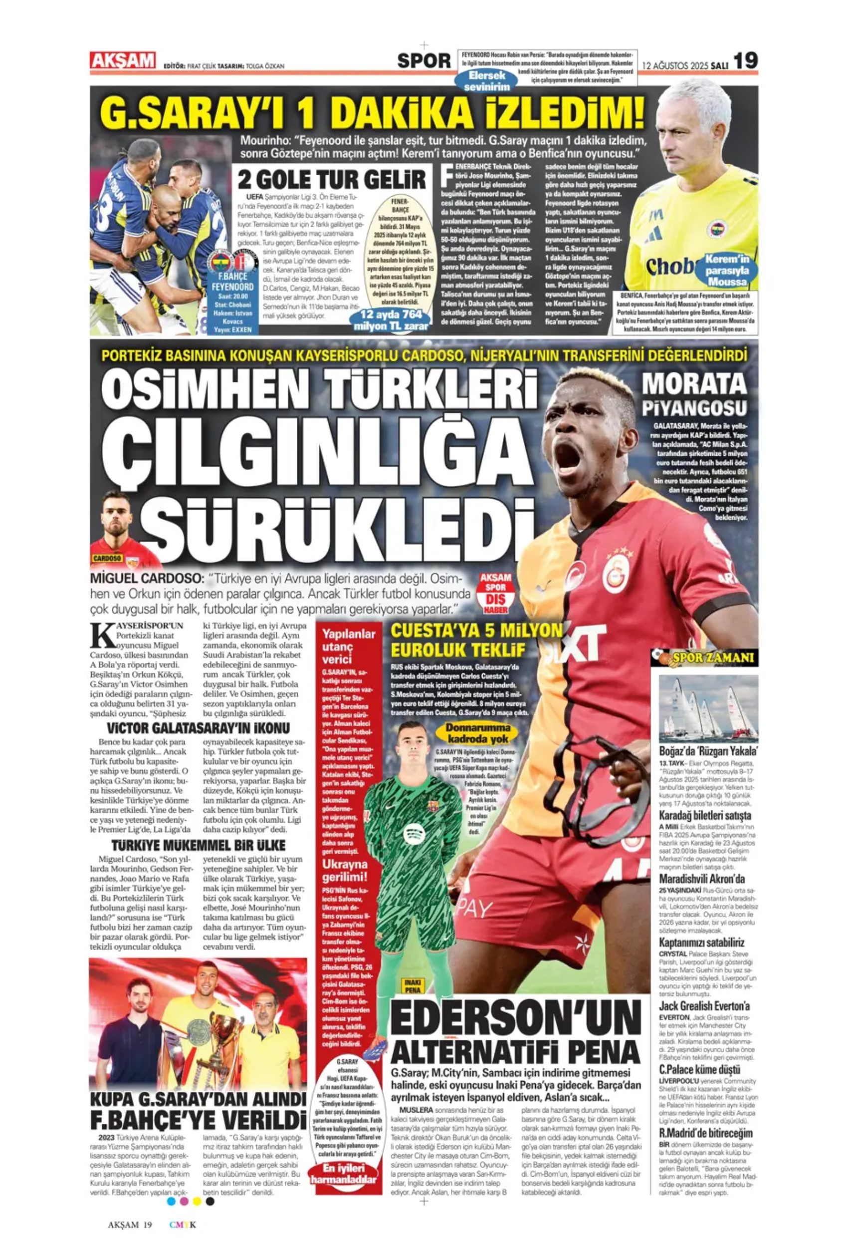 Sporda günün manşetleri... Kerem Aktürkoğlu için devreye girdi: Zinchenko geliyor!