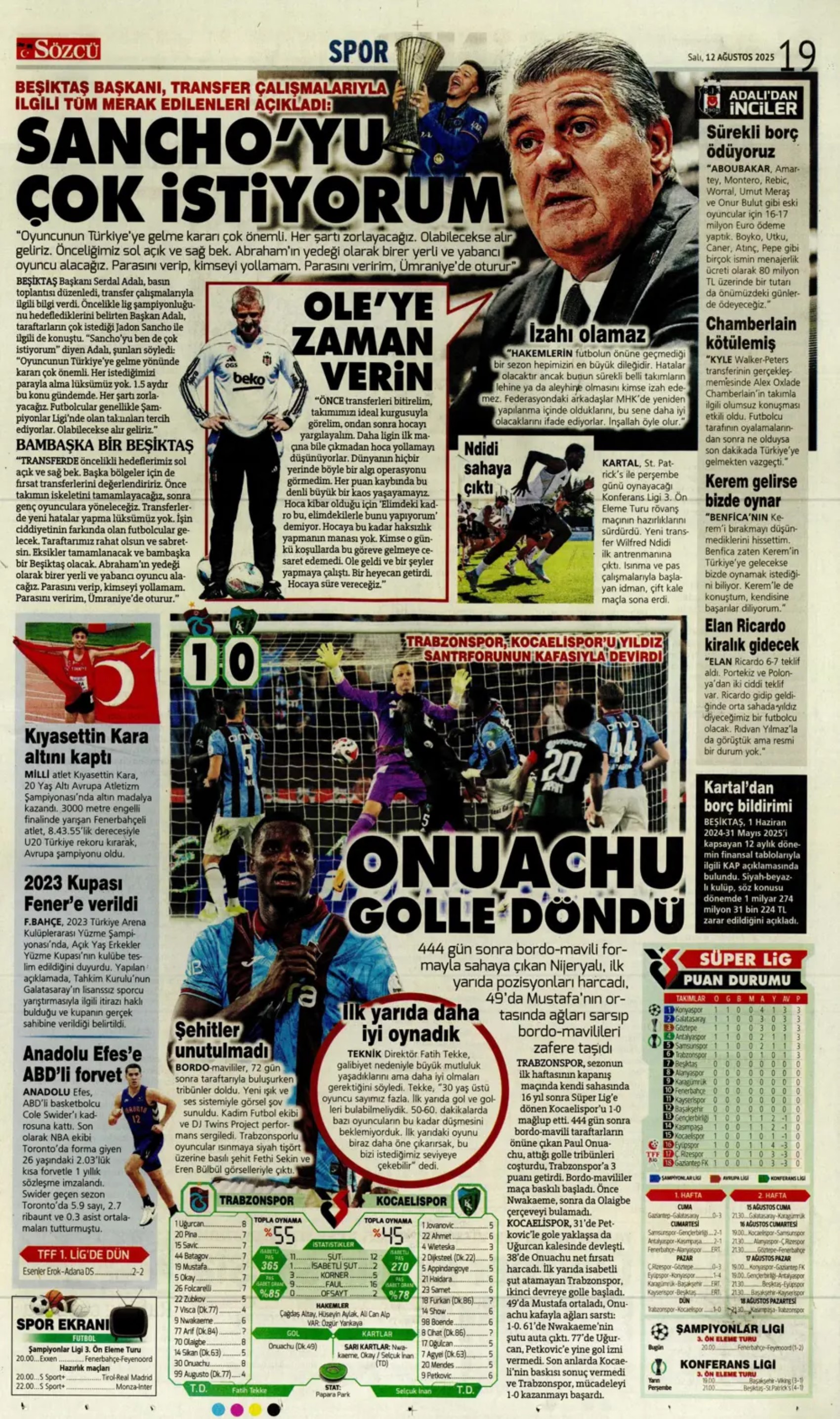 Sporda günün manşetleri... Kerem Aktürkoğlu için devreye girdi: Zinchenko geliyor!