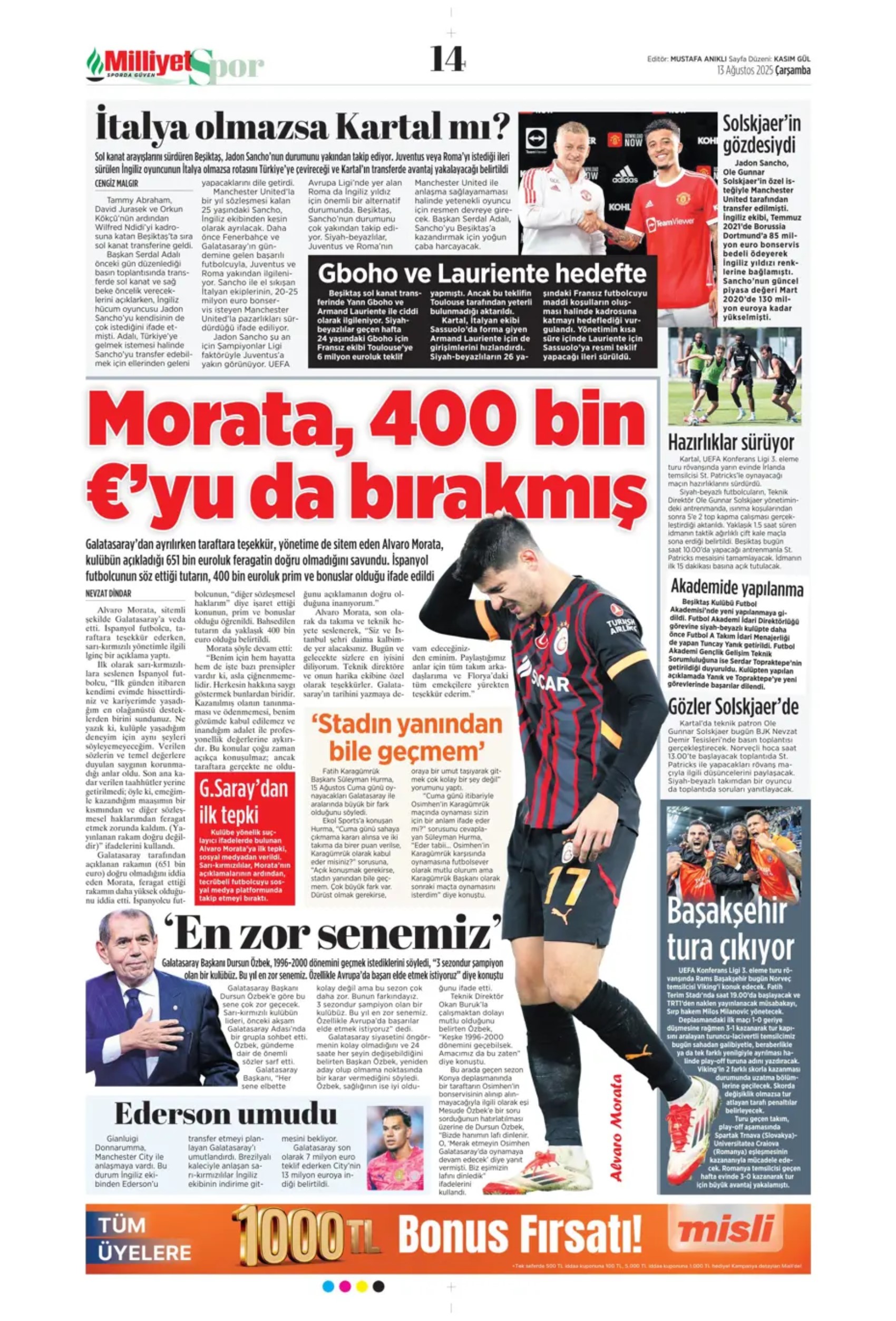Sporda günün manşetleri: Fenerbahçe Kadıköy'de şov yaptı, kasası da doldu