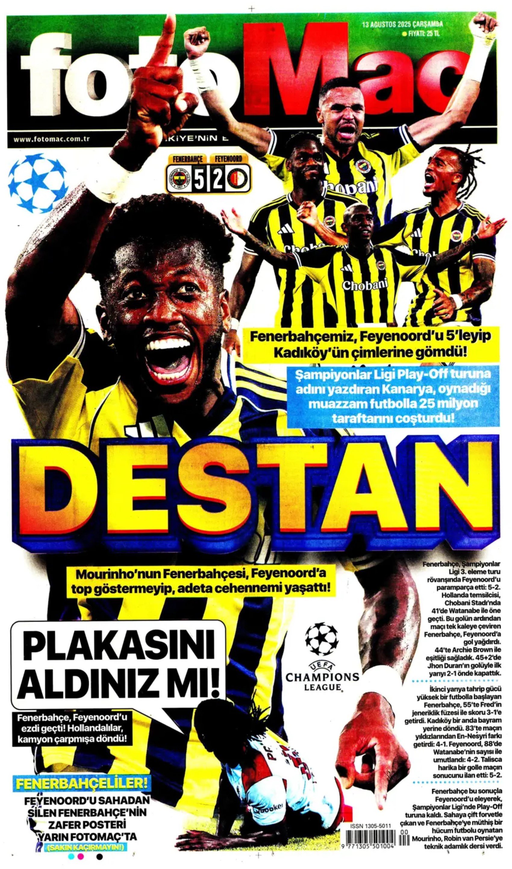 Sporda günün manşetleri: Fenerbahçe Kadıköy'de şov yaptı, kasası da doldu