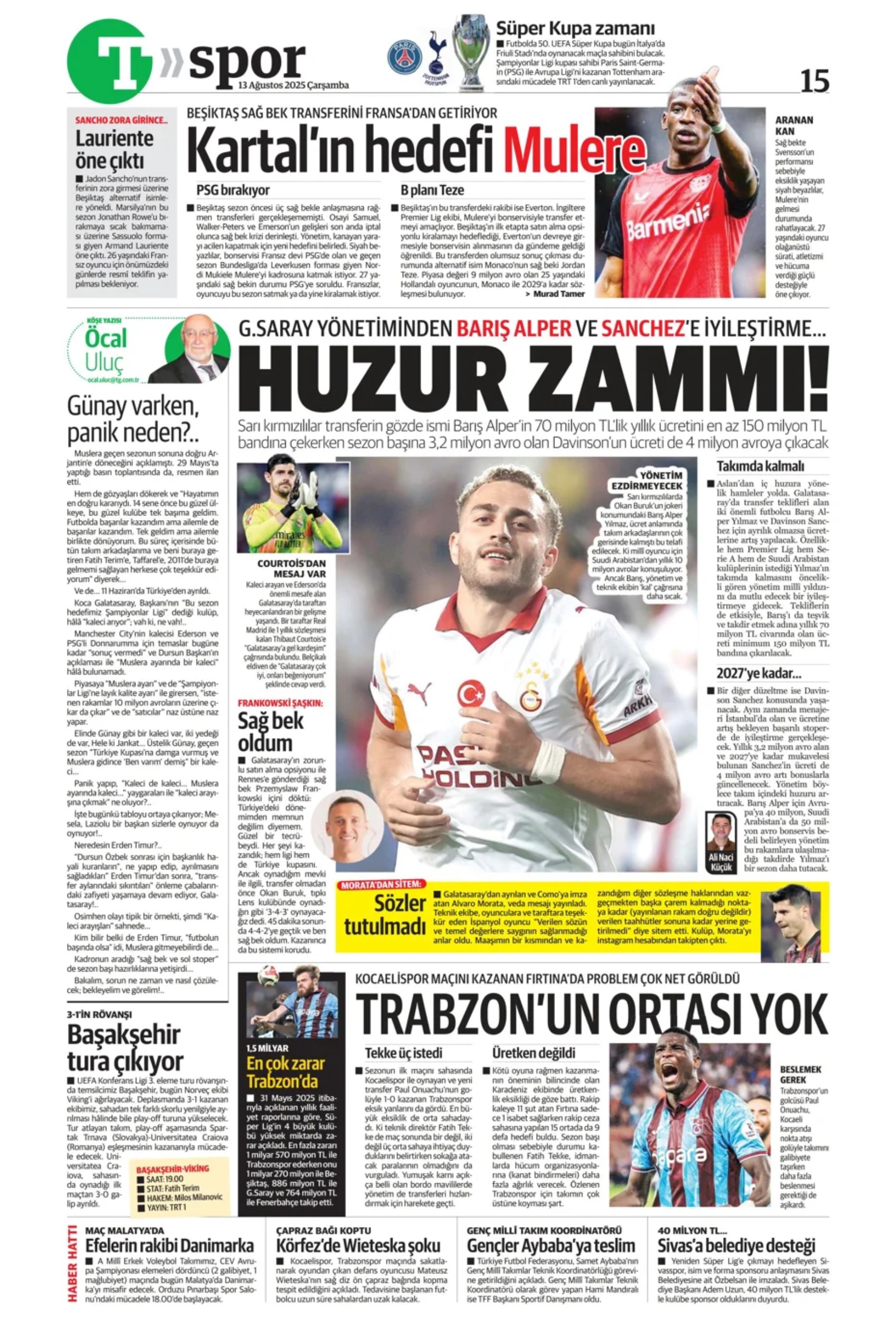 Sporda günün manşetleri: Fenerbahçe Kadıköy'de şov yaptı, kasası da doldu