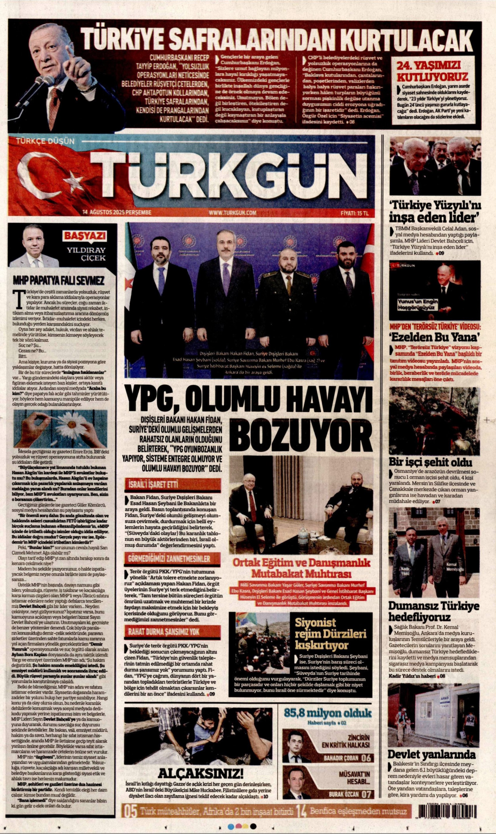 14 Ağustos 2025 gazete manşetleri: Gazeteler, Özlem Çerçioğlu'nun AKP'ye transferini nasıl gördü?