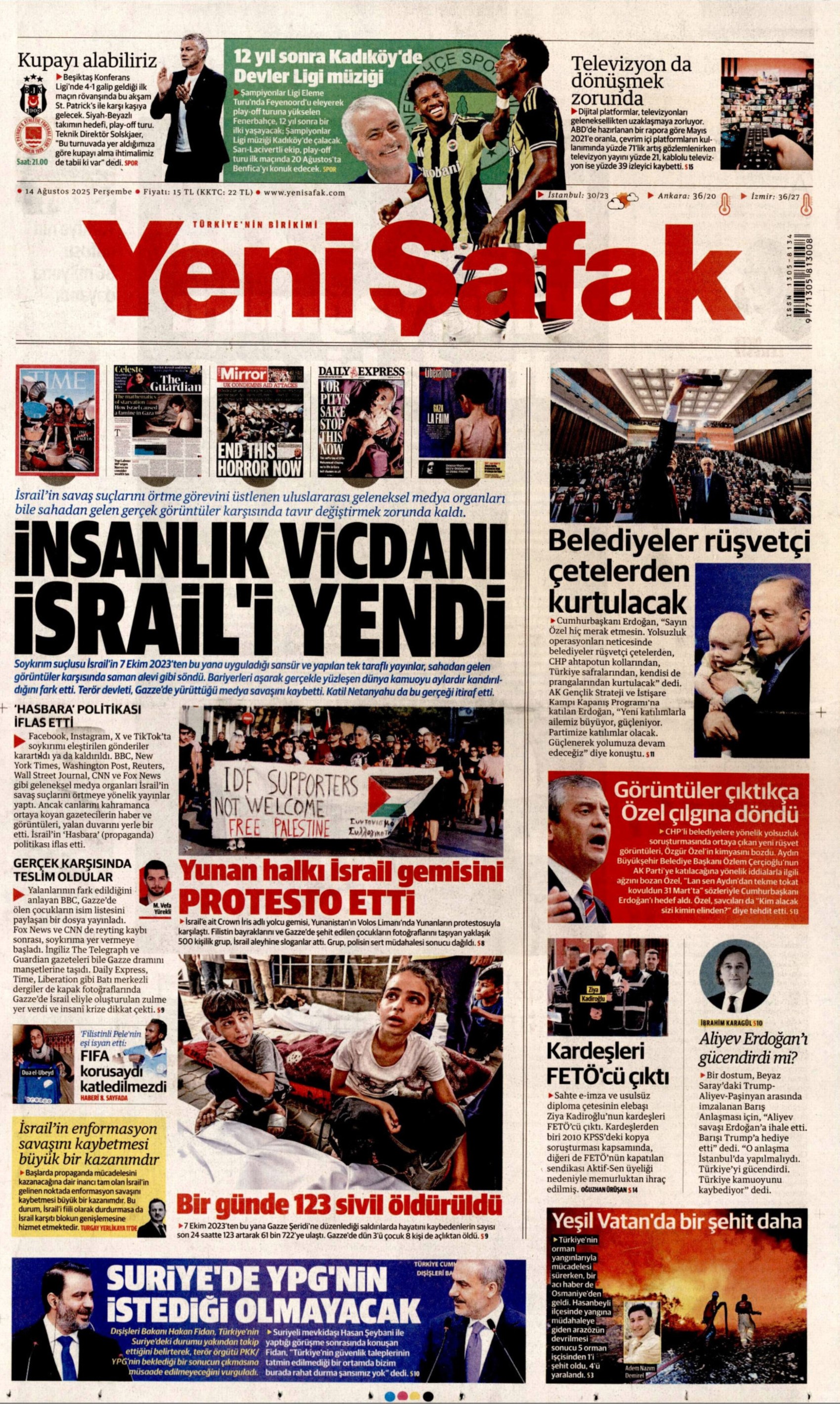 14 Ağustos 2025 gazete manşetleri: Gazeteler, Özlem Çerçioğlu'nun AKP'ye transferini nasıl gördü?