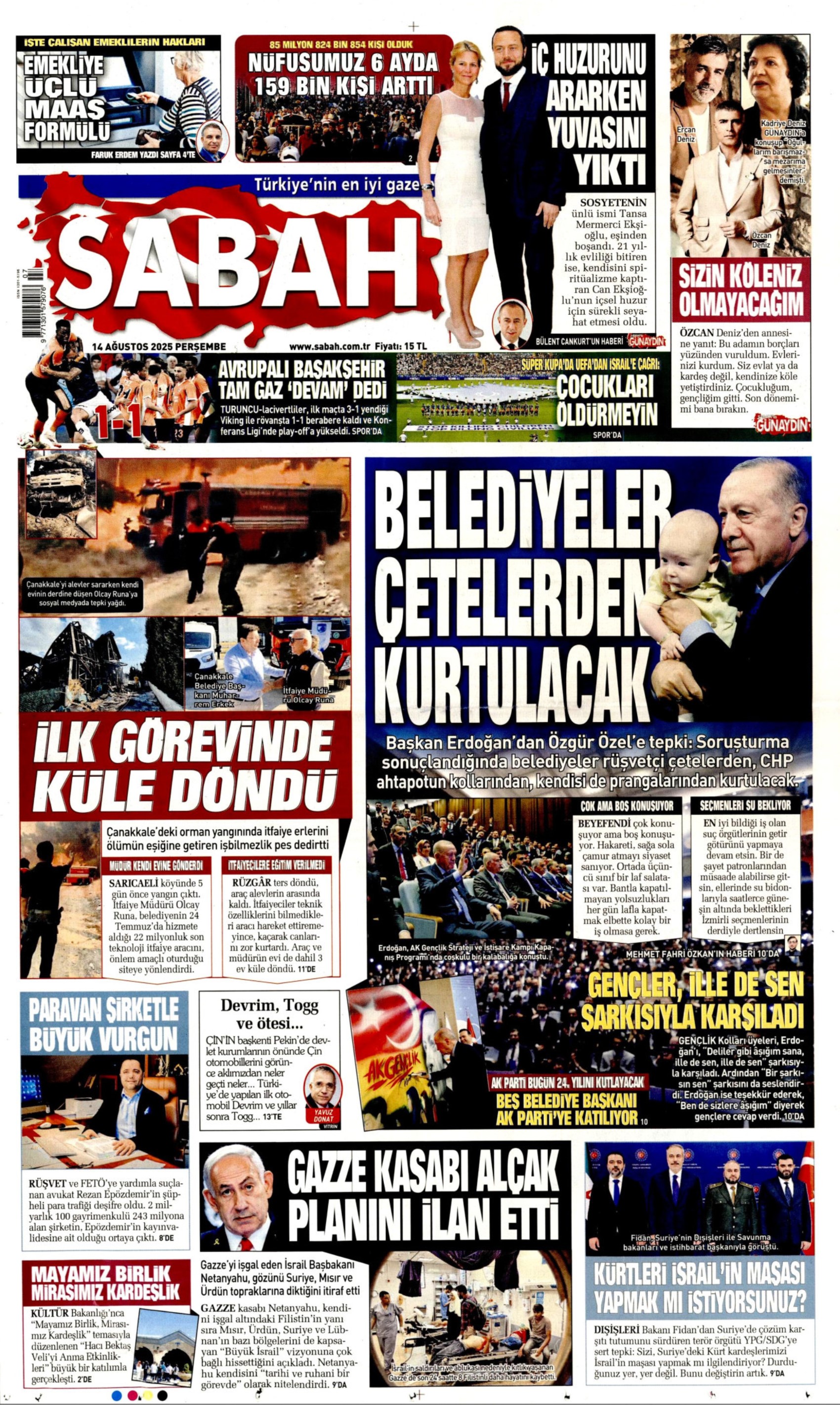 14 Ağustos 2025 gazete manşetleri: Gazeteler, Özlem Çerçioğlu'nun AKP'ye transferini nasıl gördü?