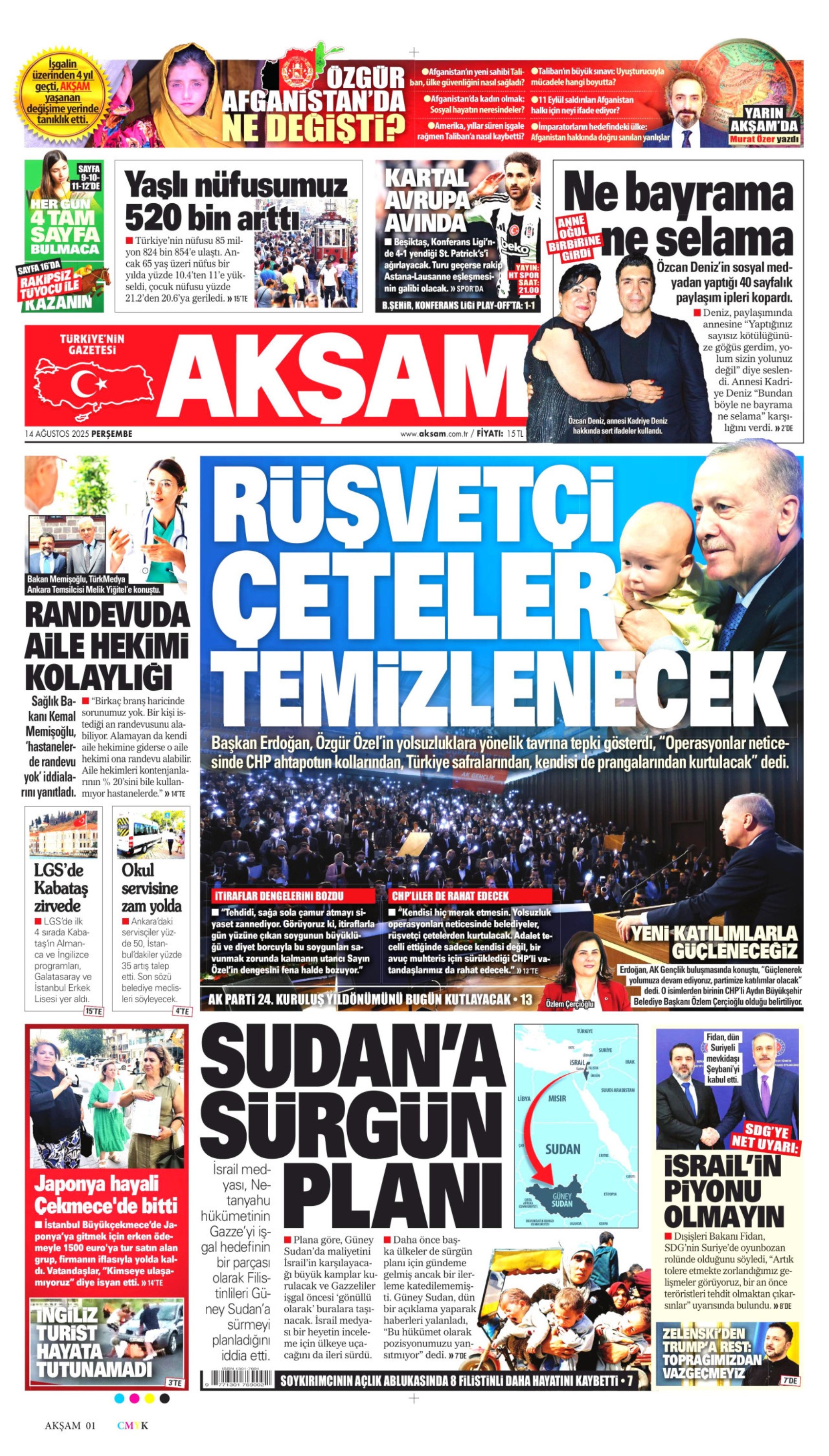 14 Ağustos 2025 gazete manşetleri: Gazeteler, Özlem Çerçioğlu'nun AKP'ye transferini nasıl gördü?