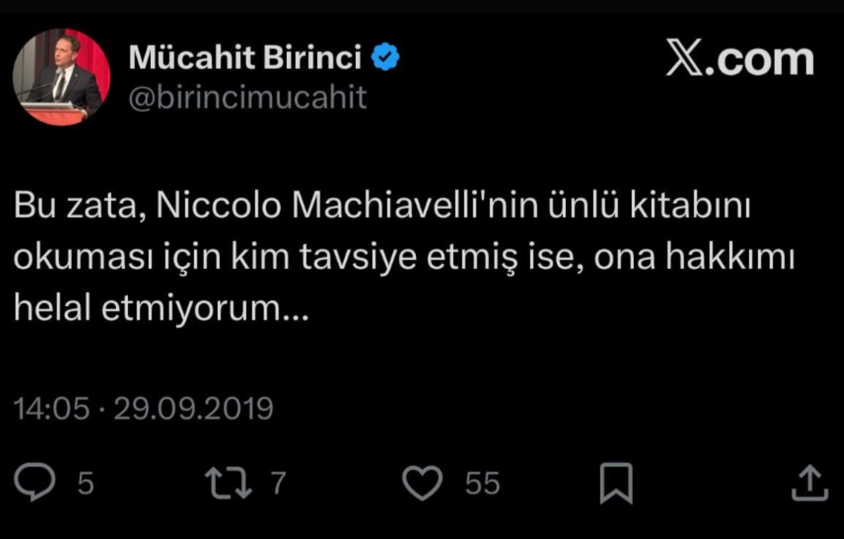 Murat Kapki iddialarıyla gündem olmuştu: Mücahit Birinci'nin Machiavelli paylaşımları gündem oldu