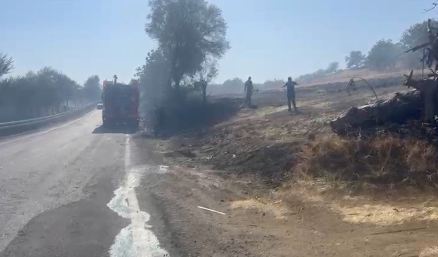 Alevler tarla ve ormanı sardı: 10 ev boşaltıldı