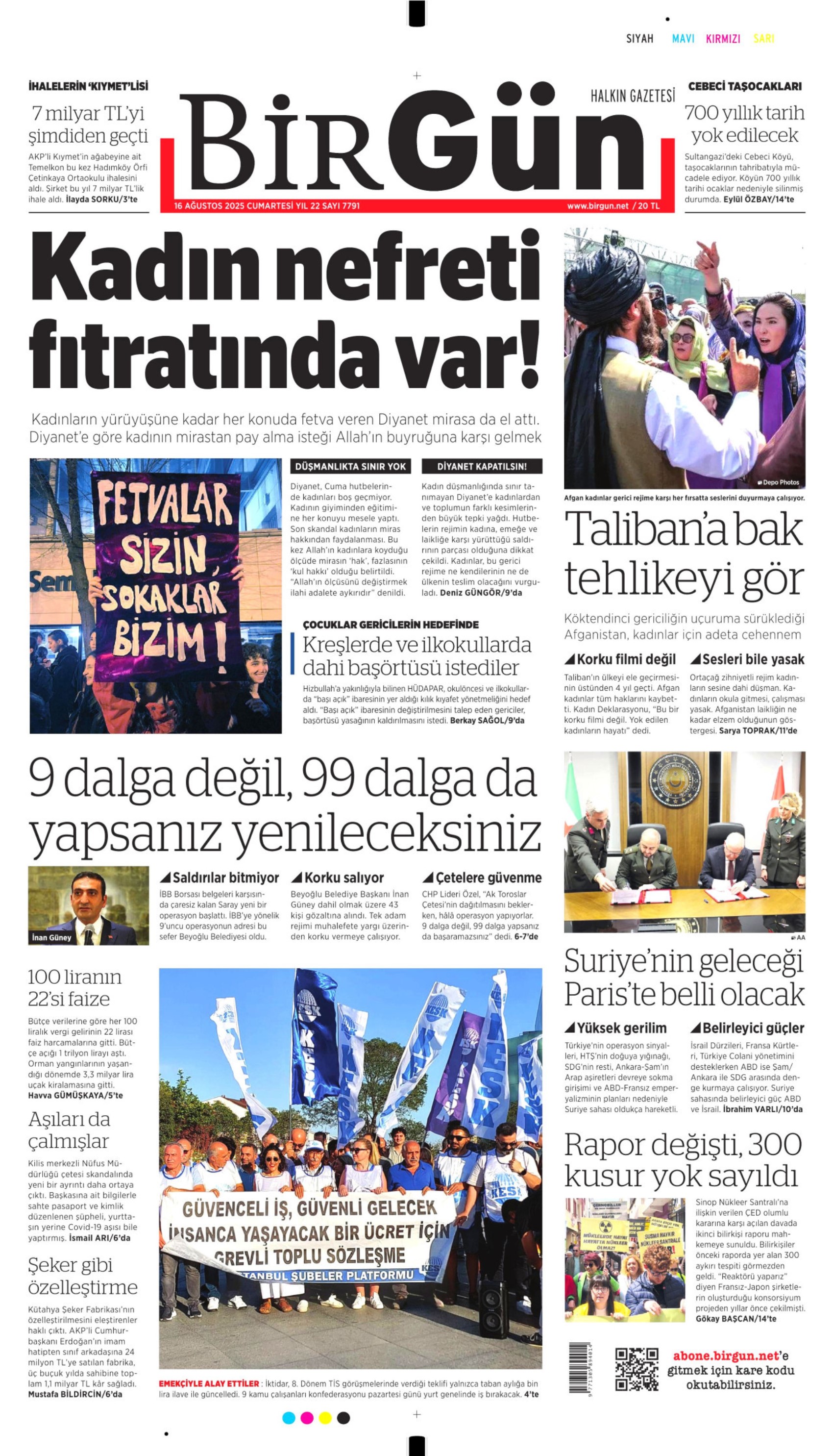 16 Ağustos 2025 gazete manşetleri