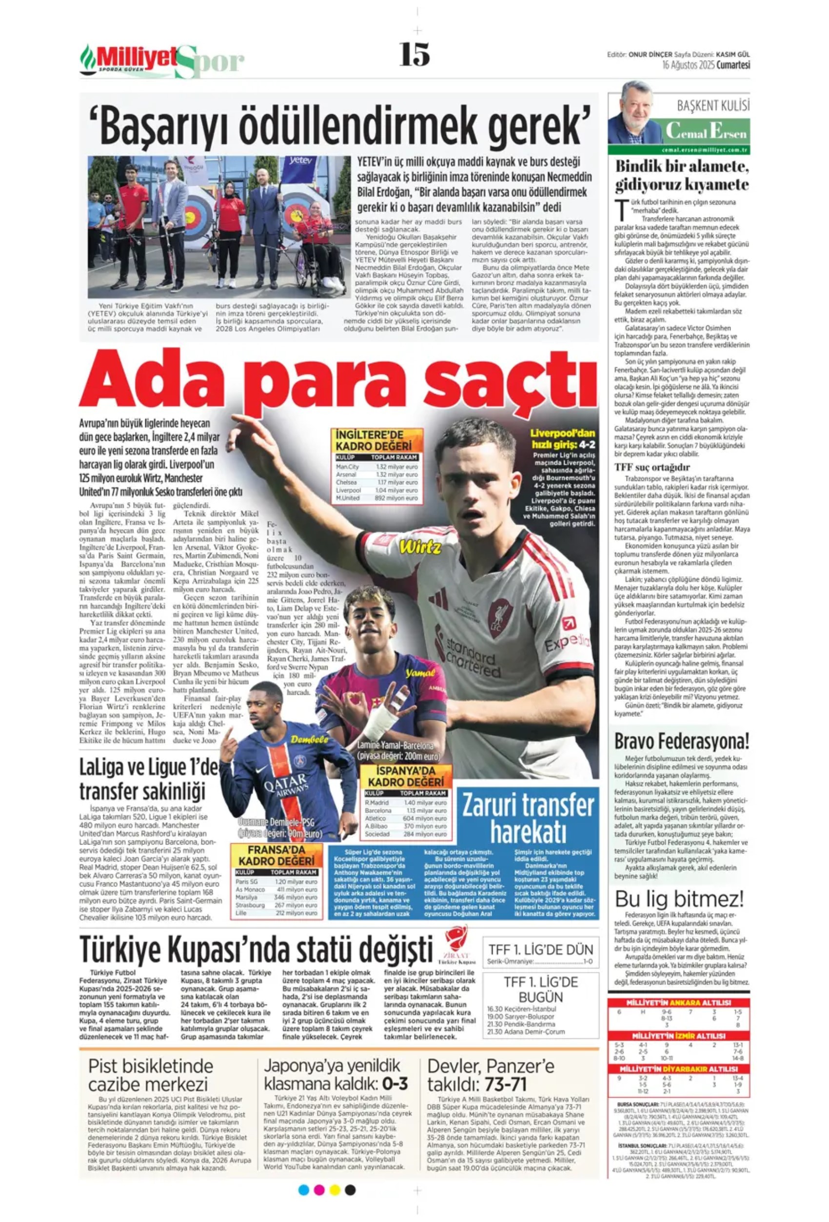 Sporda günün manşetleri: Kerem Aktürkoğlu'na 'Kartal' pençesi!