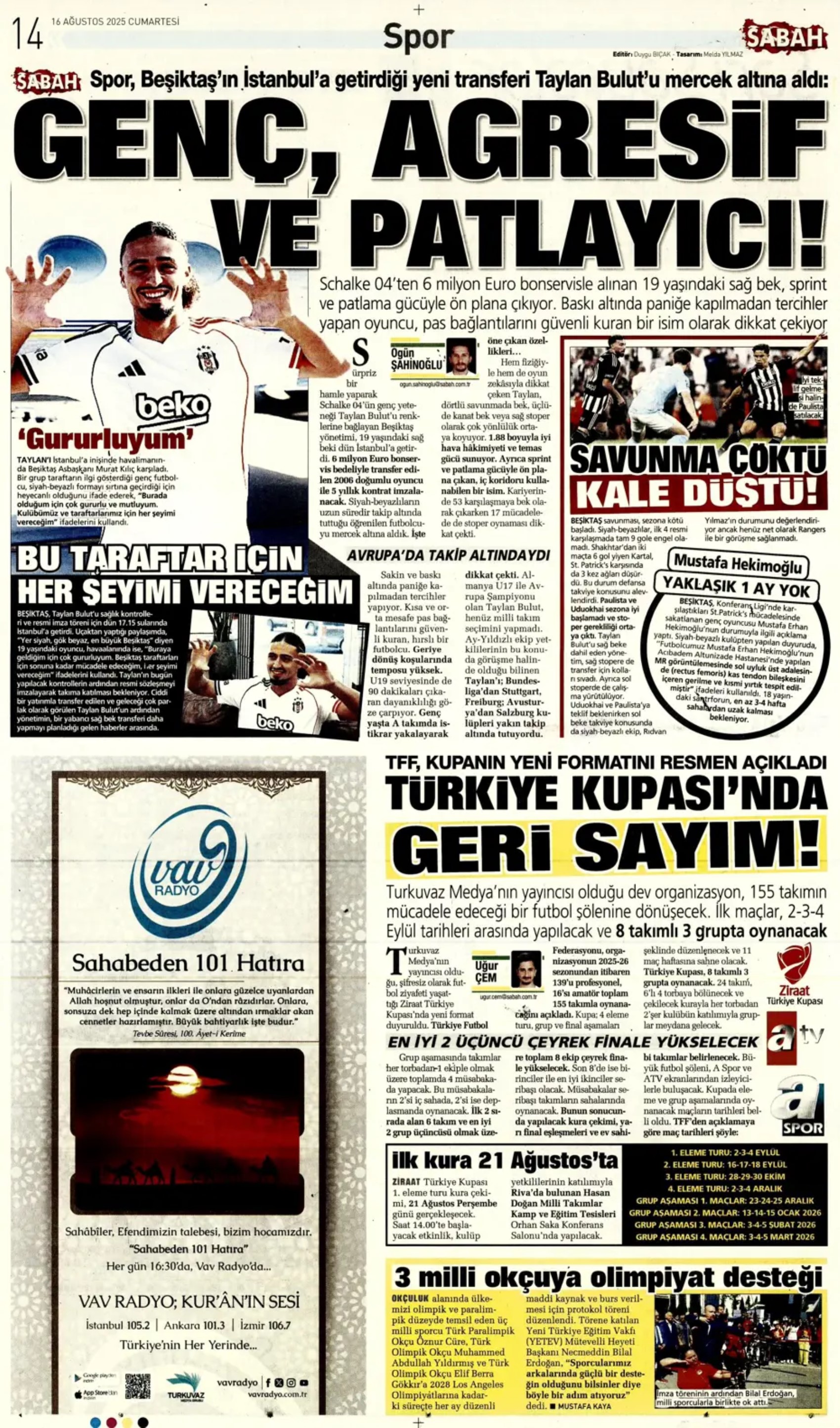 Sporda günün manşetleri: Kerem Aktürkoğlu'na 'Kartal' pençesi!
