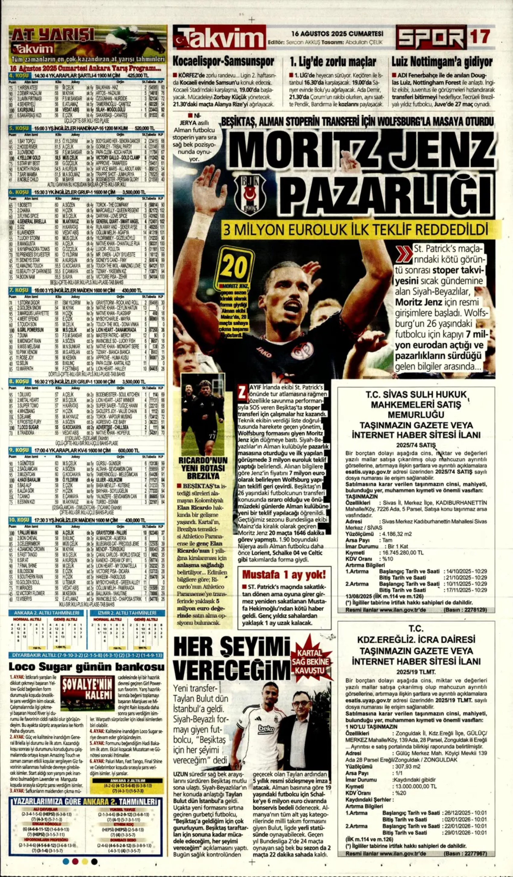 Sporda günün manşetleri: Kerem Aktürkoğlu'na 'Kartal' pençesi!