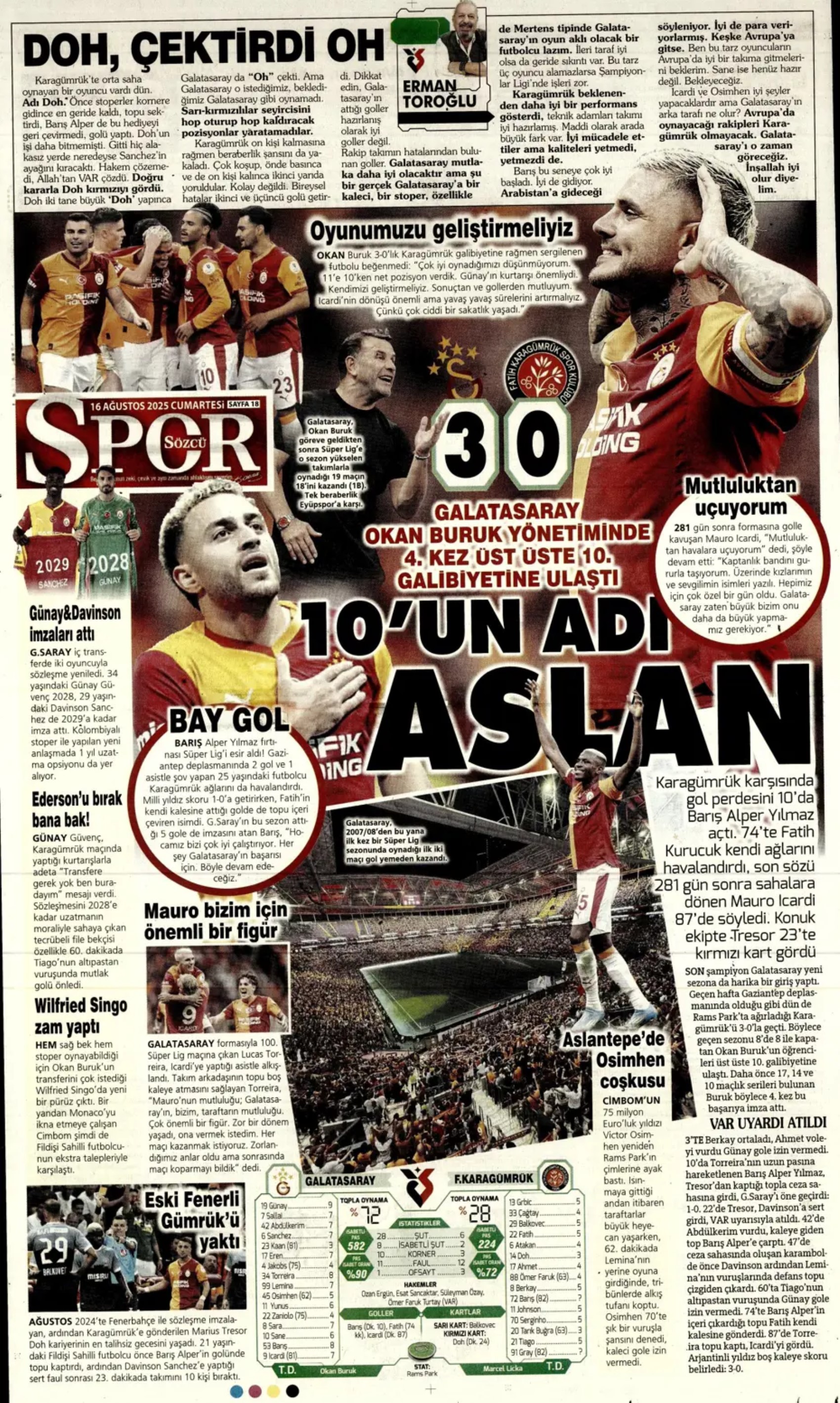 Sporda günün manşetleri: Kerem Aktürkoğlu'na 'Kartal' pençesi!