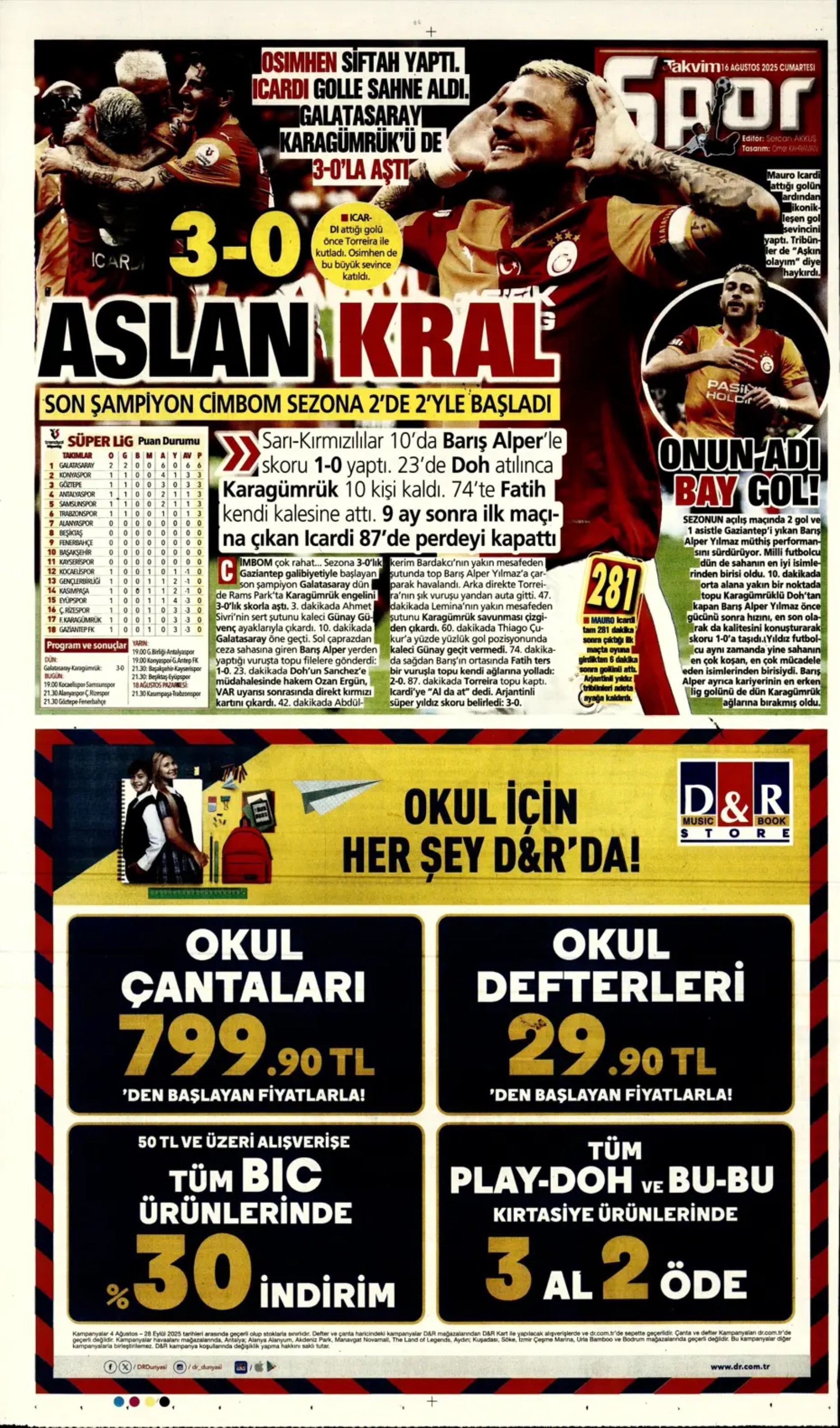 Sporda günün manşetleri: Kerem Aktürkoğlu'na 'Kartal' pençesi!