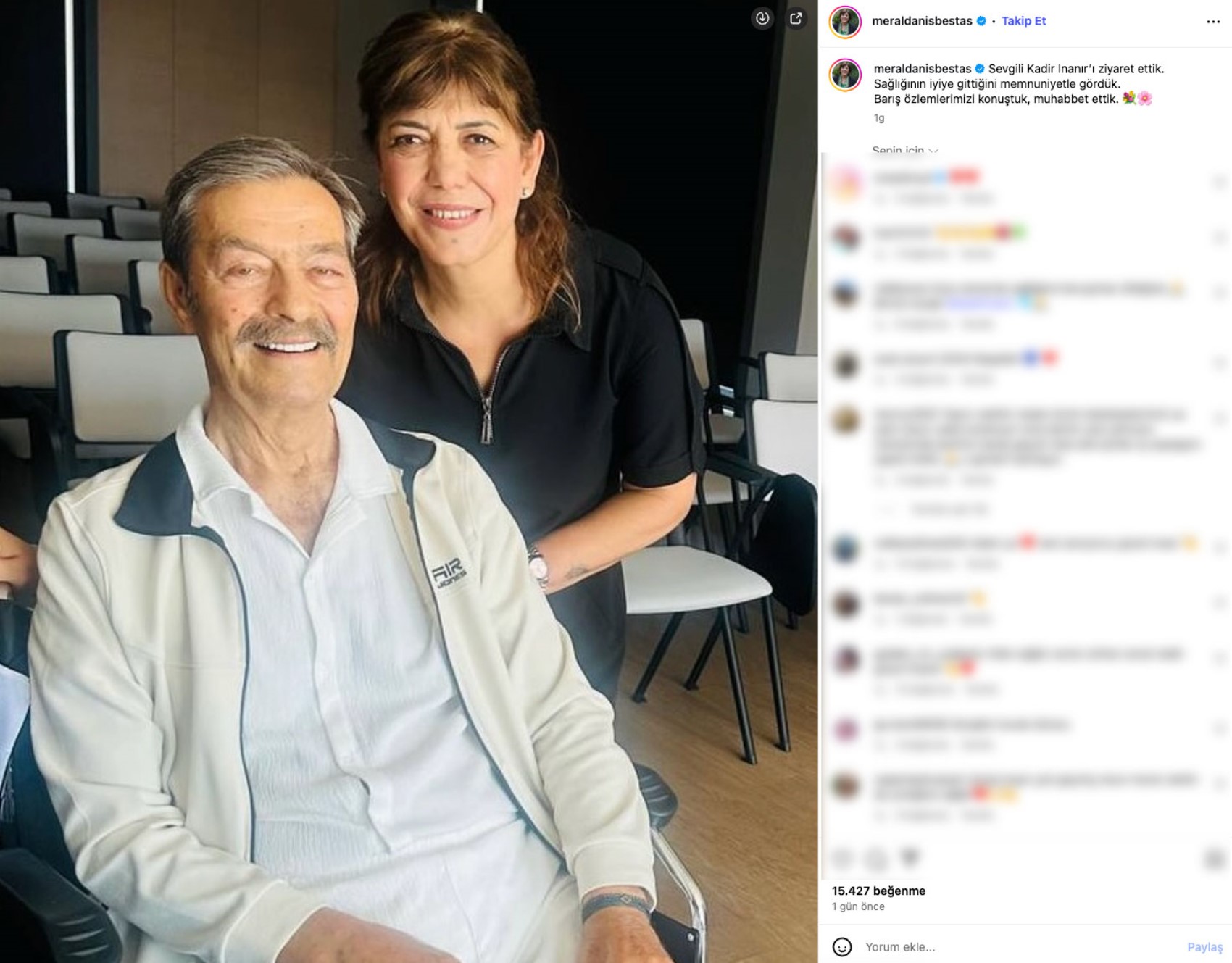 DEM Partili Meral Danış Beştaş'tan Kadir İnanır'a ziyaret! İşte usta oyuncunun son hali...
