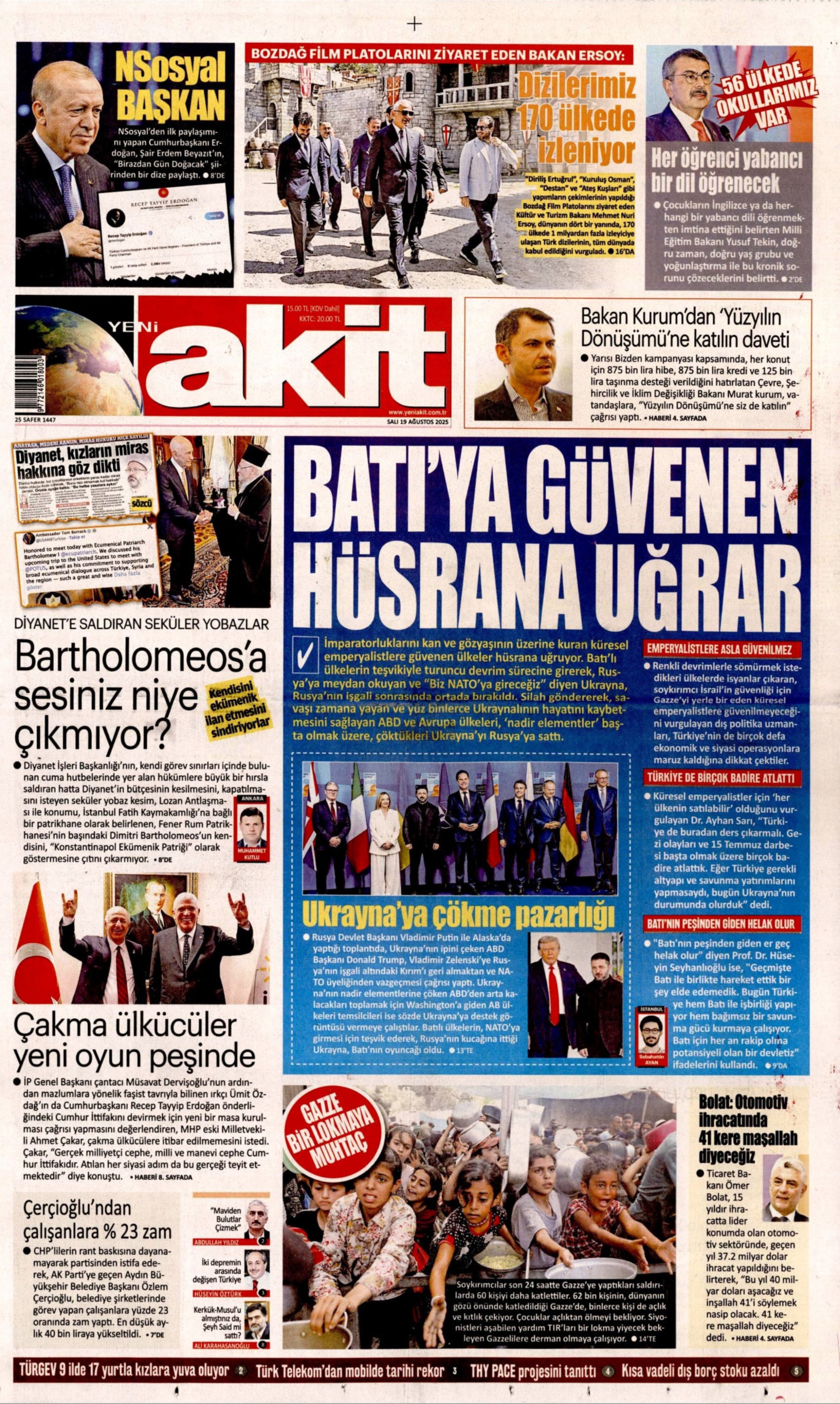 19 Ağustos 2025 gazete manşetleri: Gazeteler, CHP'nin Aydın mitingini nasıl gördü?