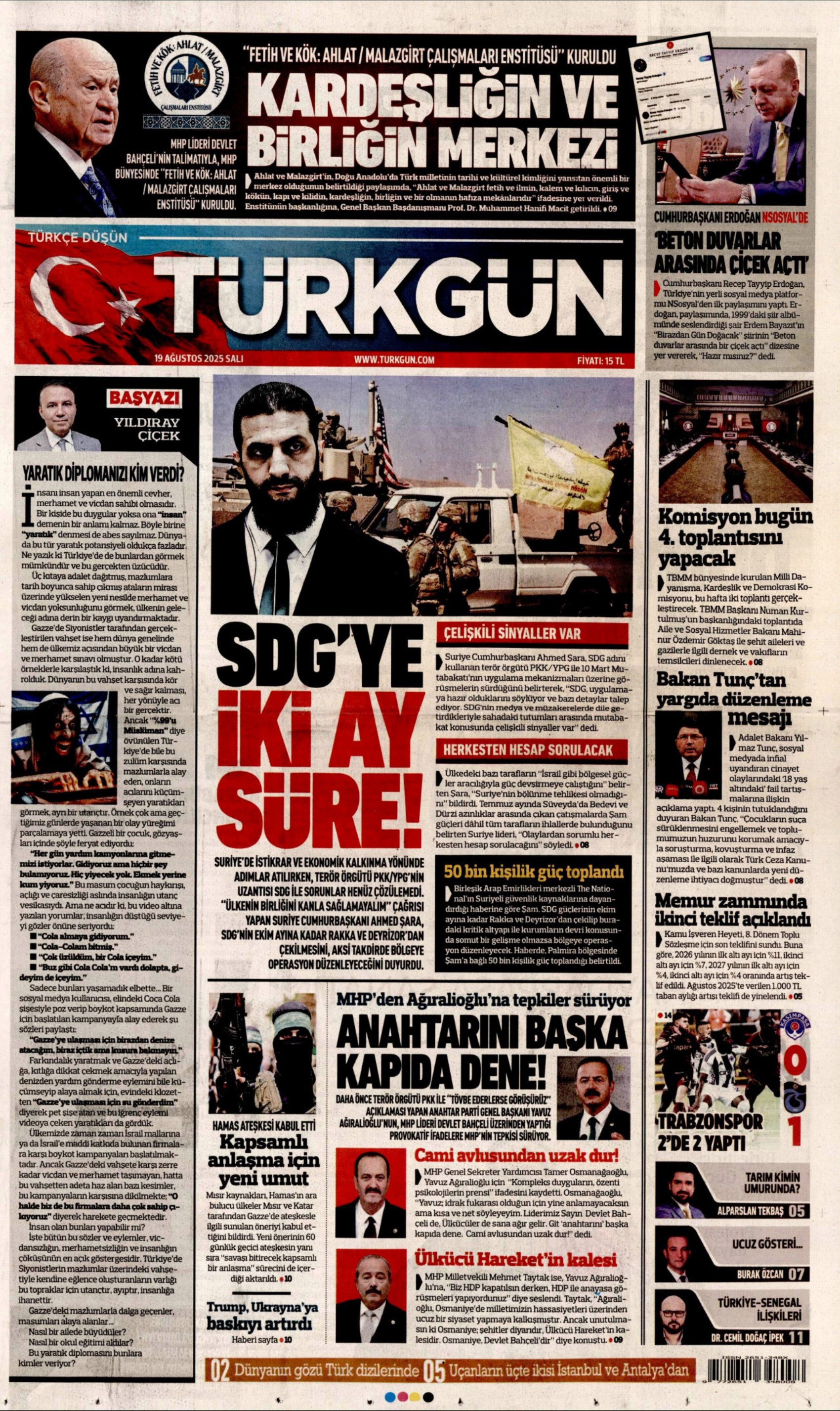 19 Ağustos 2025 gazete manşetleri: Gazeteler, CHP'nin Aydın mitingini nasıl gördü?
