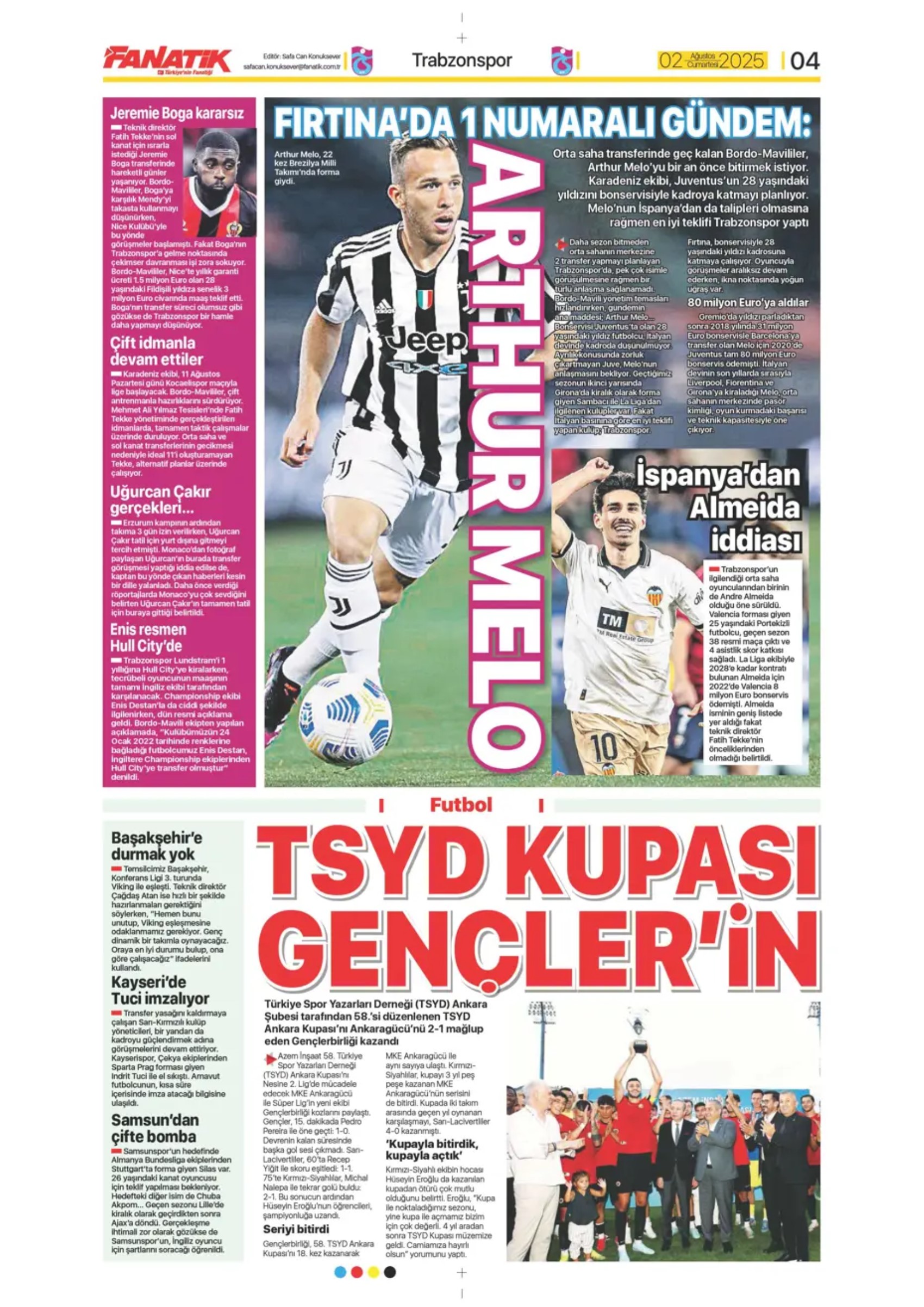 Sporda günün manşetleri: Beşiktaş'ta favori Sergen Yalçın