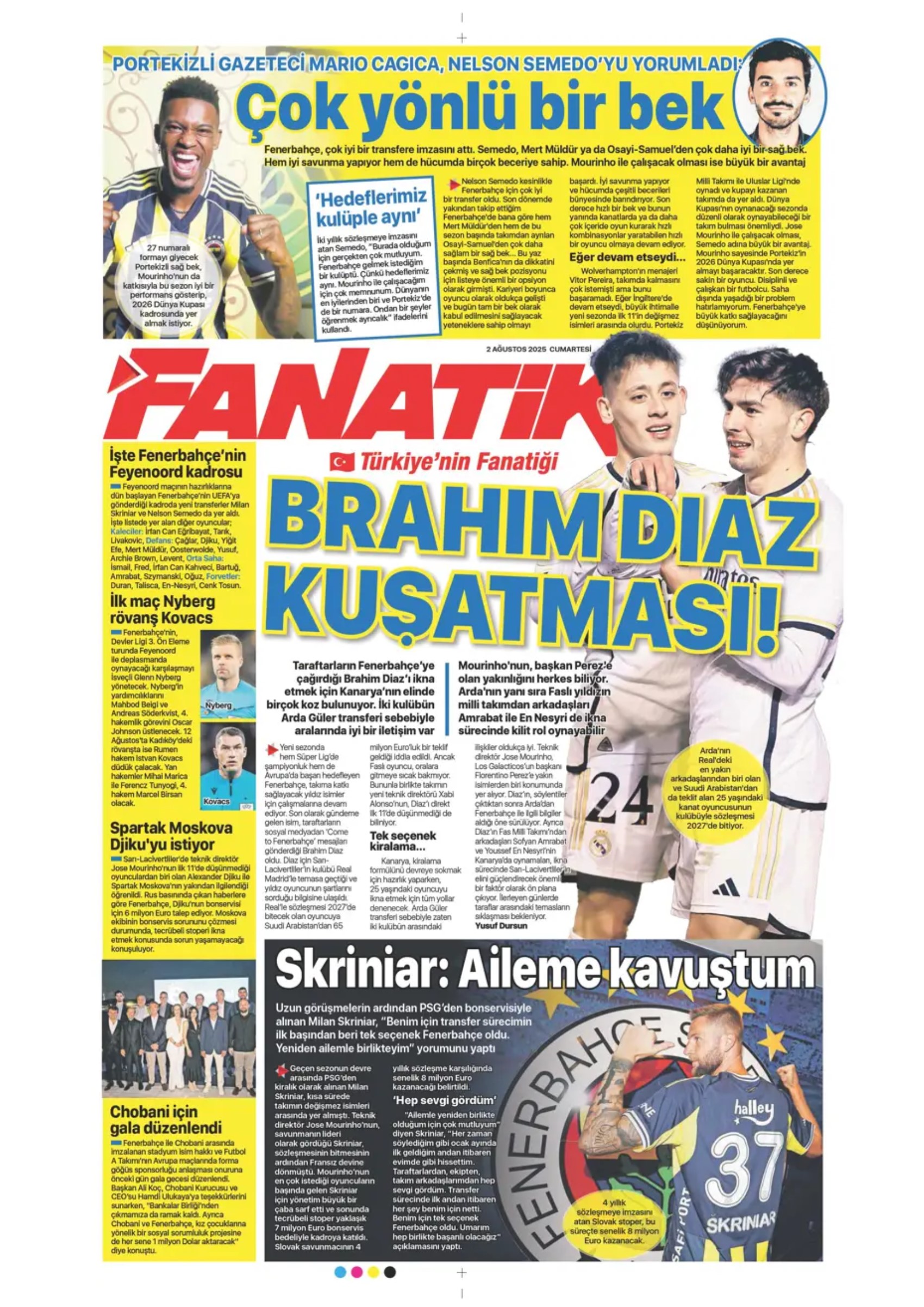 Sporda günün manşetleri: Beşiktaş'ta favori Sergen Yalçın