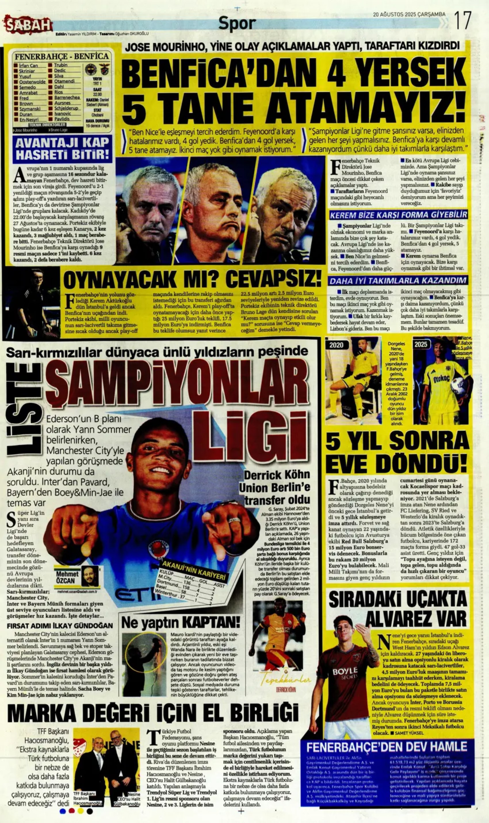 Sporda günün manşetleri... Hakan Çalhanoğlu dosyası kapanmadı