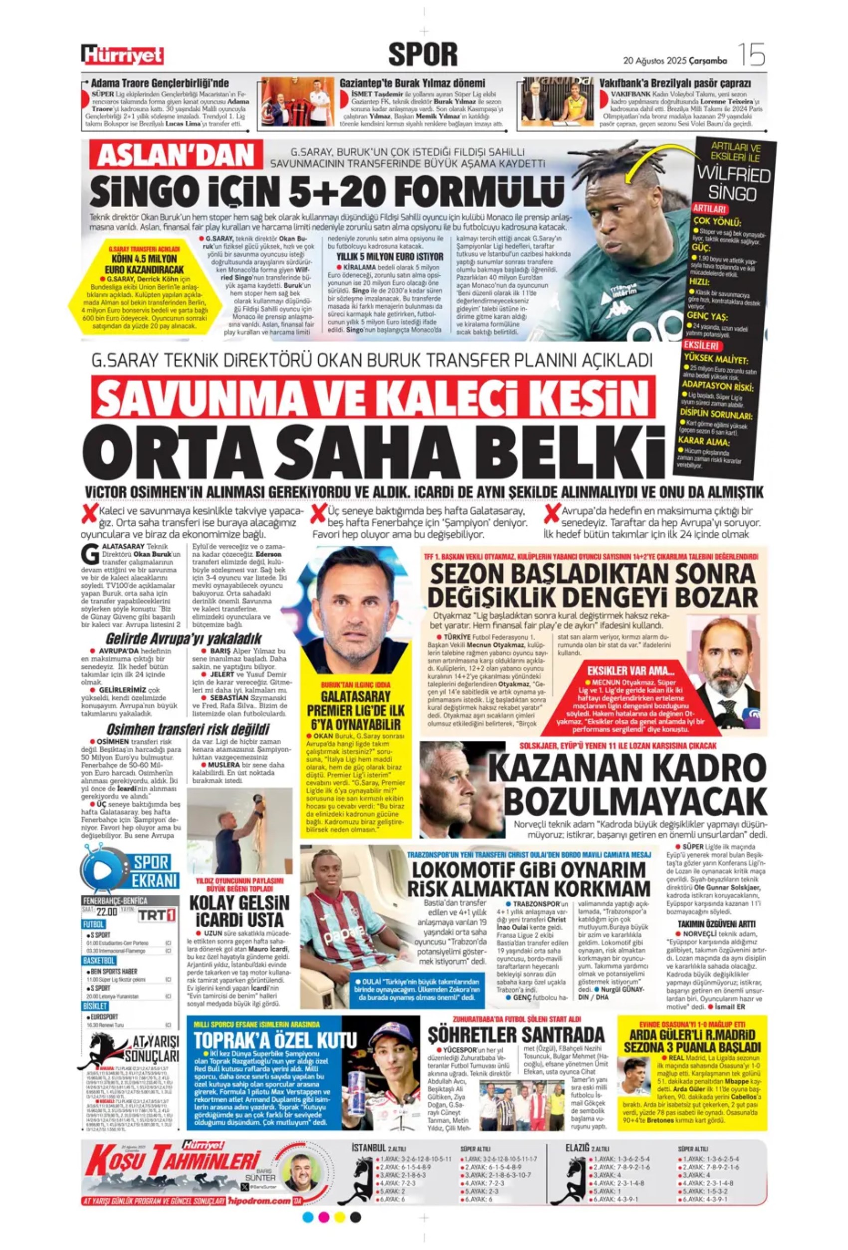 Sporda günün manşetleri... Hakan Çalhanoğlu dosyası kapanmadı