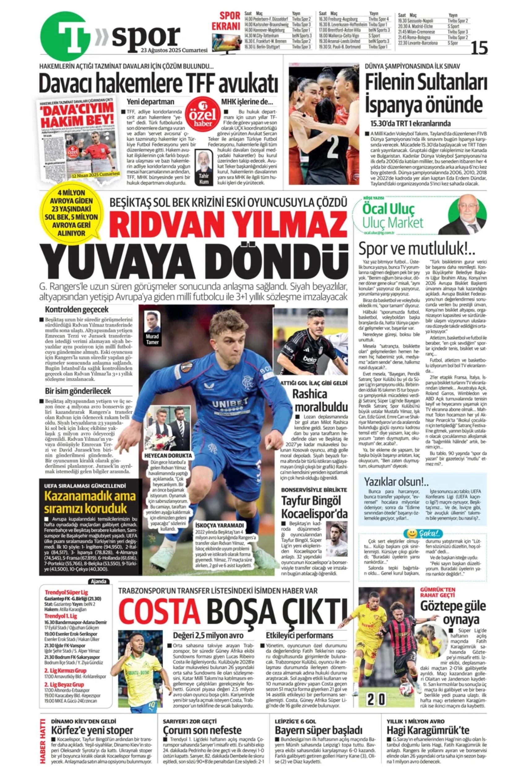 Sporda günün manşetleri... Fenerbahçe'nin transferdeki ana hedefi belli oldu