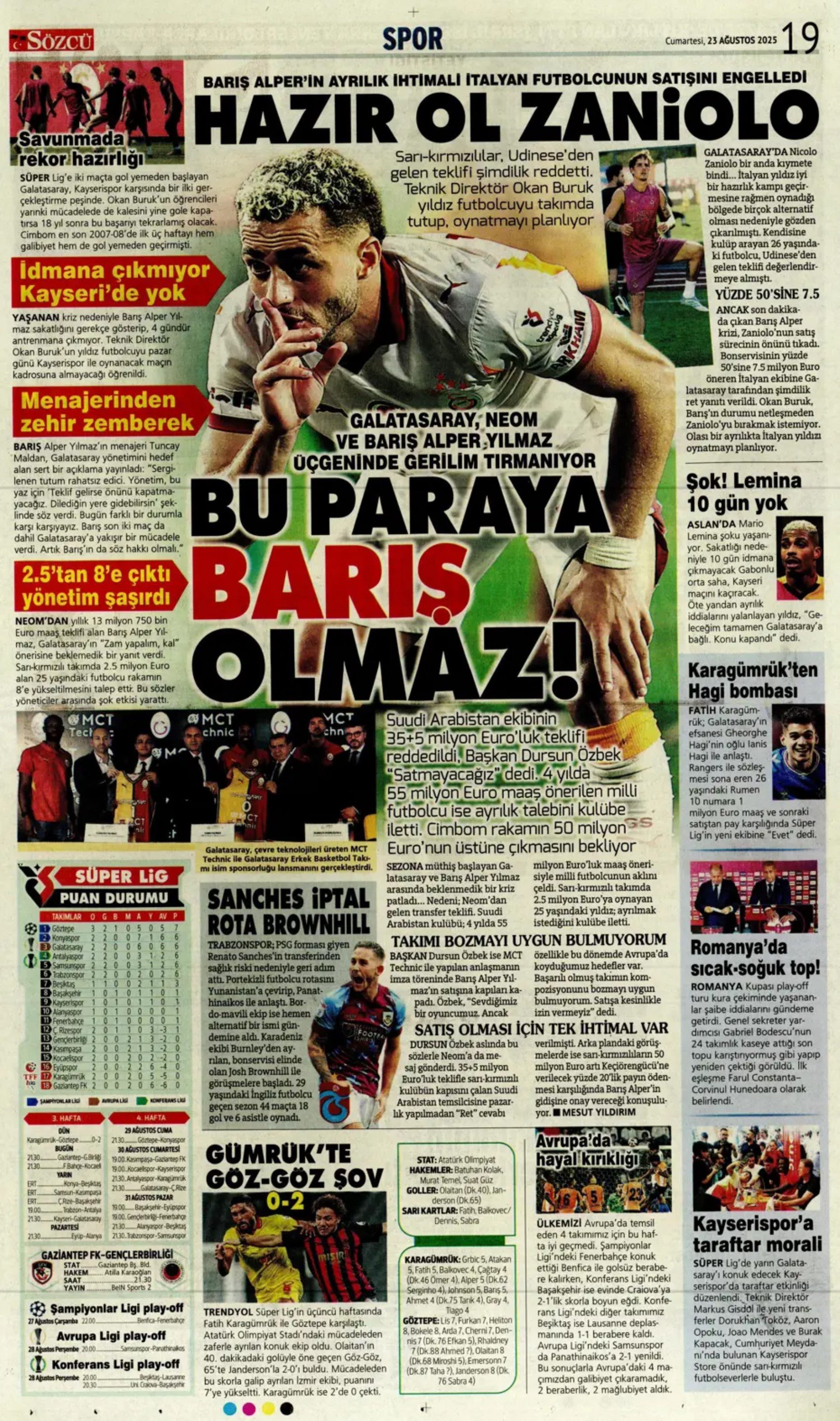 Sporda günün manşetleri... Fenerbahçe'nin transferdeki ana hedefi belli oldu