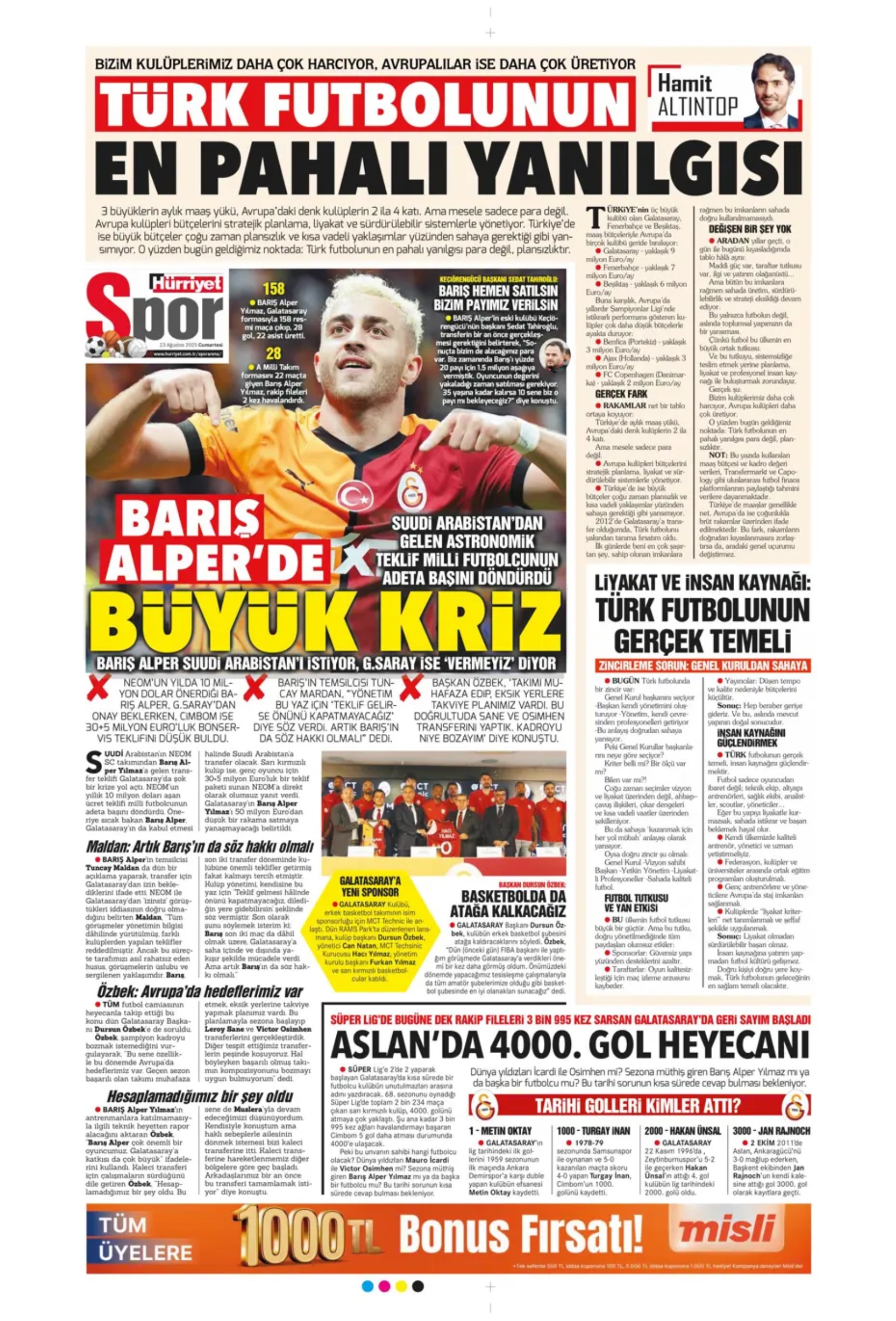 Sporda günün manşetleri... Fenerbahçe'nin transferdeki ana hedefi belli oldu