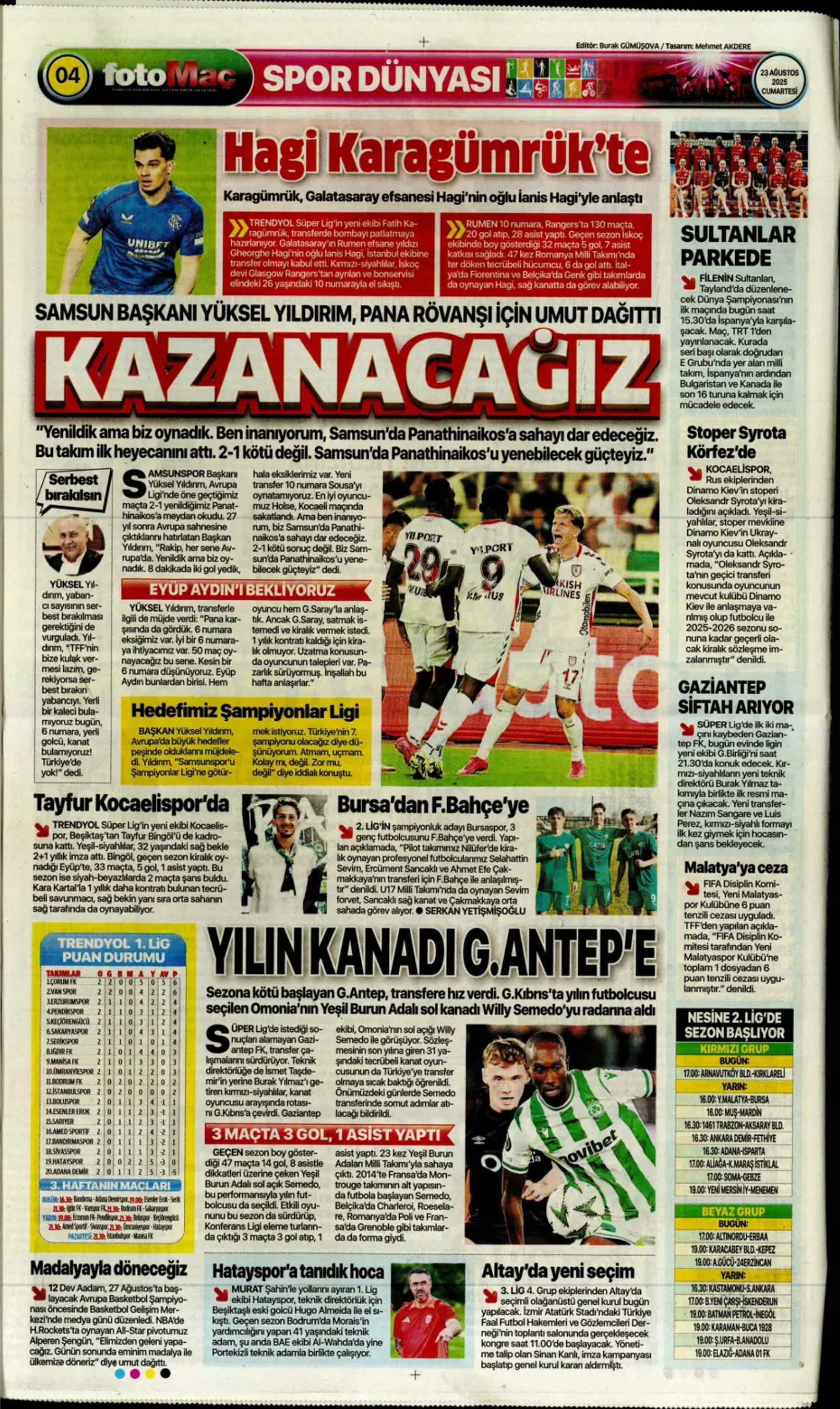 Sporda günün manşetleri... Fenerbahçe'nin transferdeki ana hedefi belli oldu