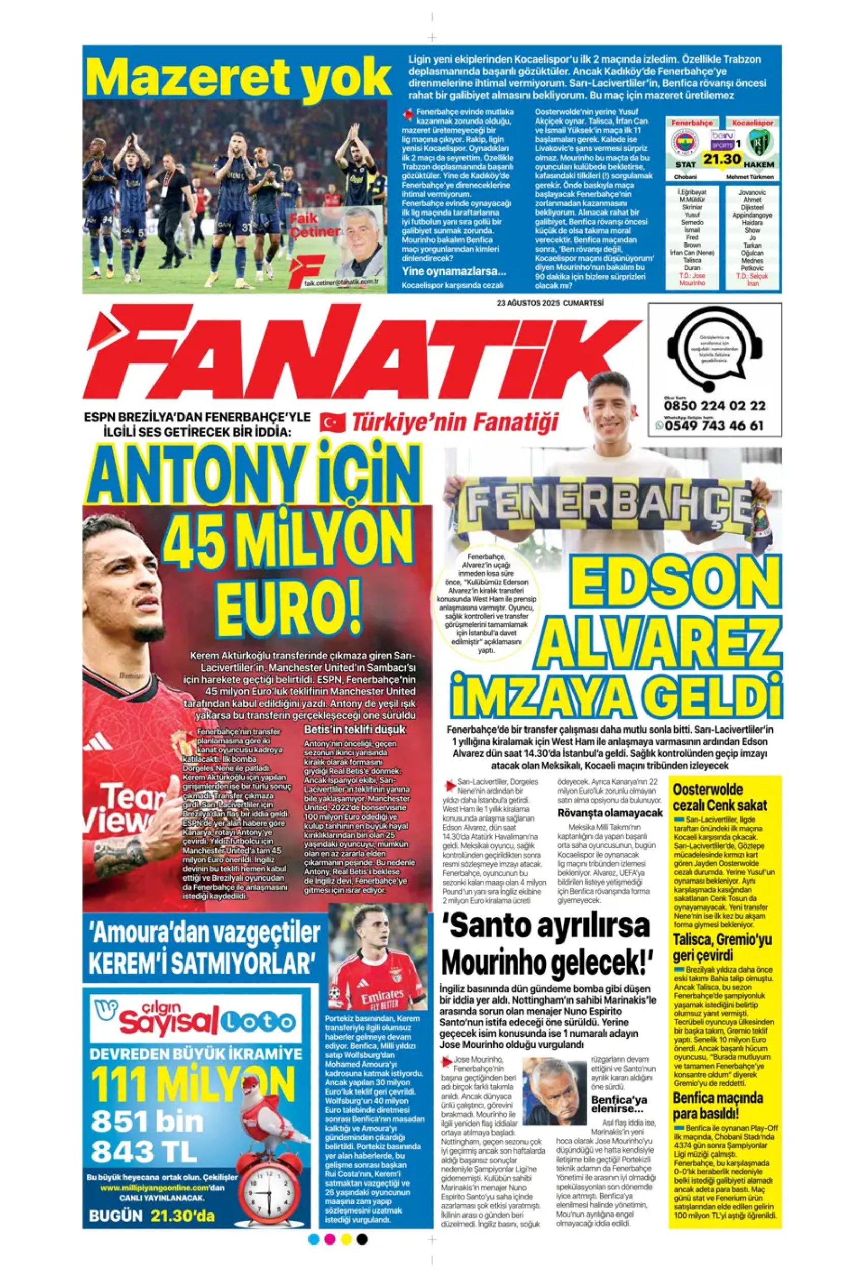 Sporda günün manşetleri... Fenerbahçe'nin transferdeki ana hedefi belli oldu