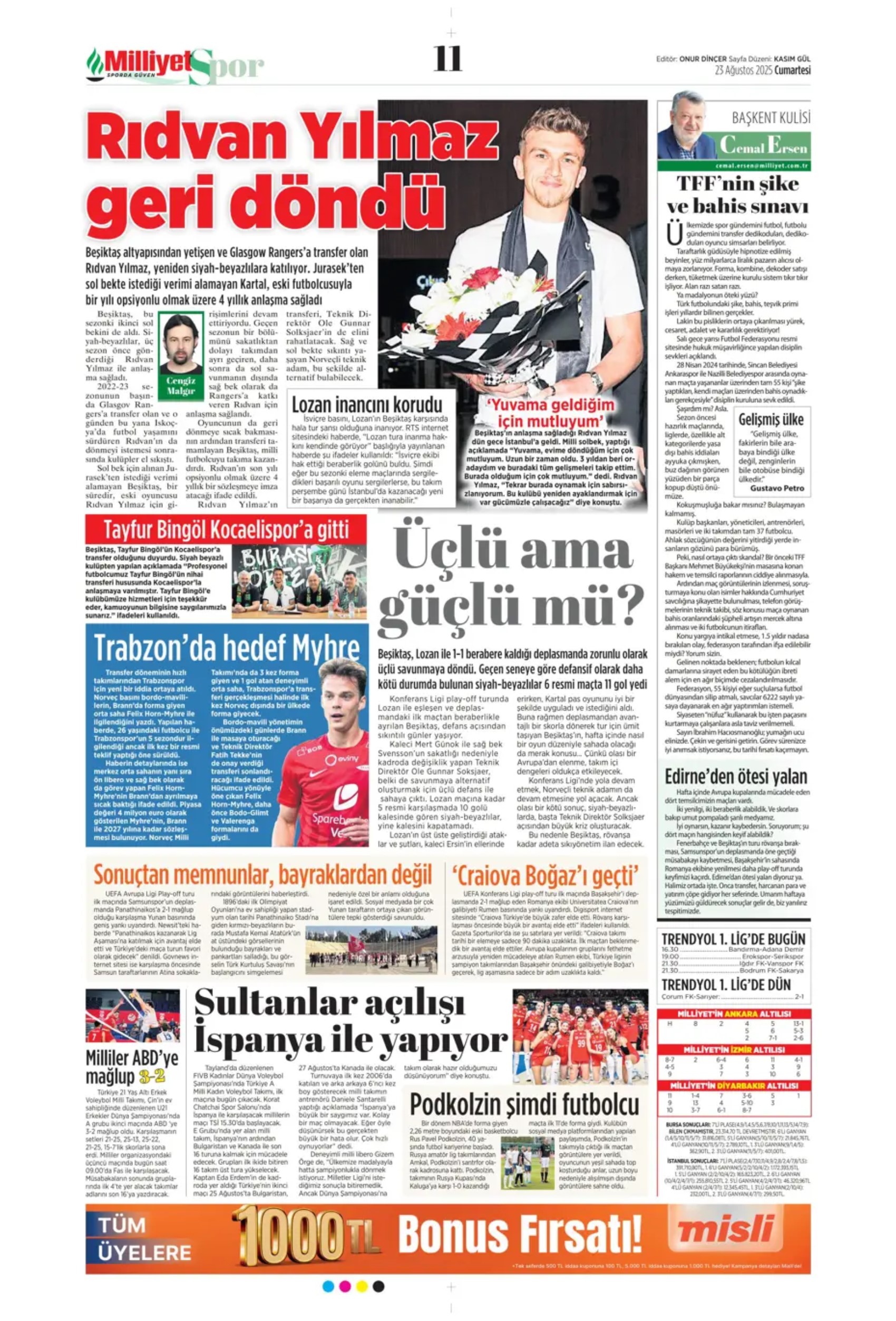 Sporda günün manşetleri... Fenerbahçe'nin transferdeki ana hedefi belli oldu