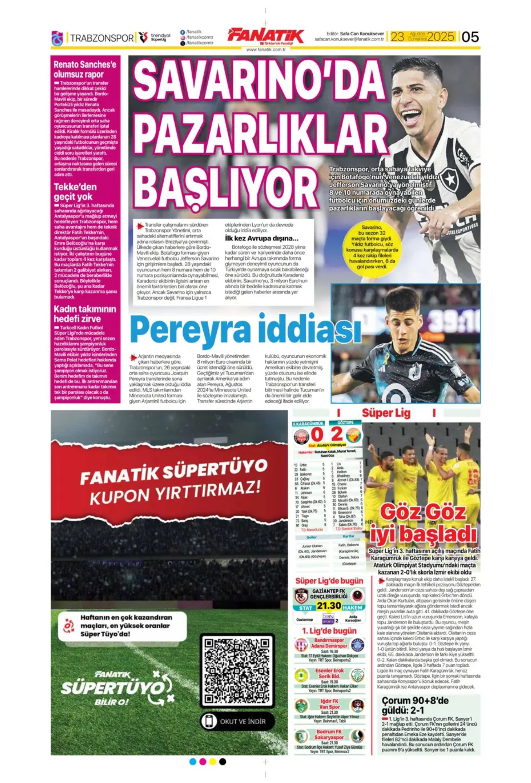 Sporda günün manşetleri... Fenerbahçe'nin transferdeki ana hedefi belli oldu