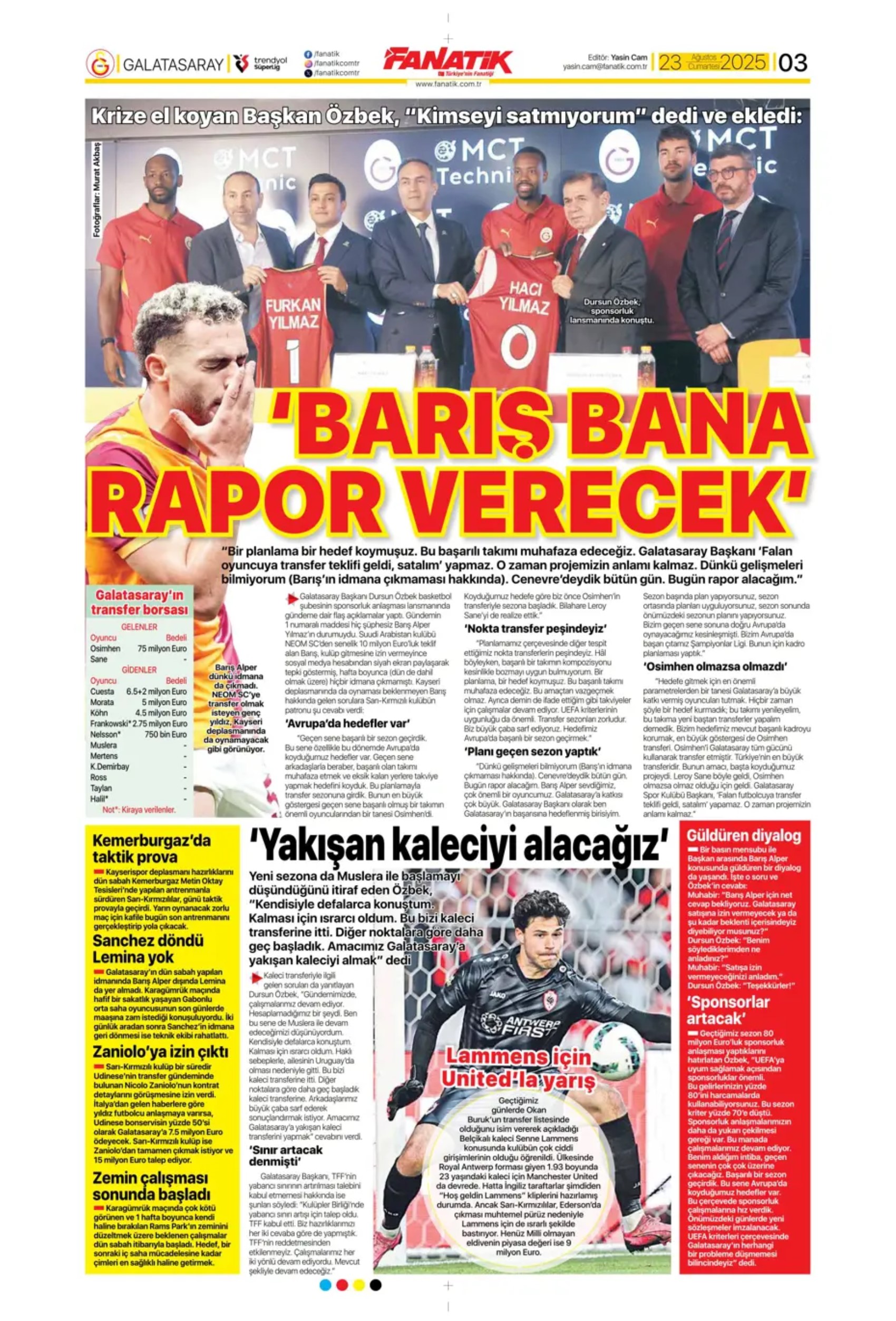 Sporda günün manşetleri... Fenerbahçe'nin transferdeki ana hedefi belli oldu