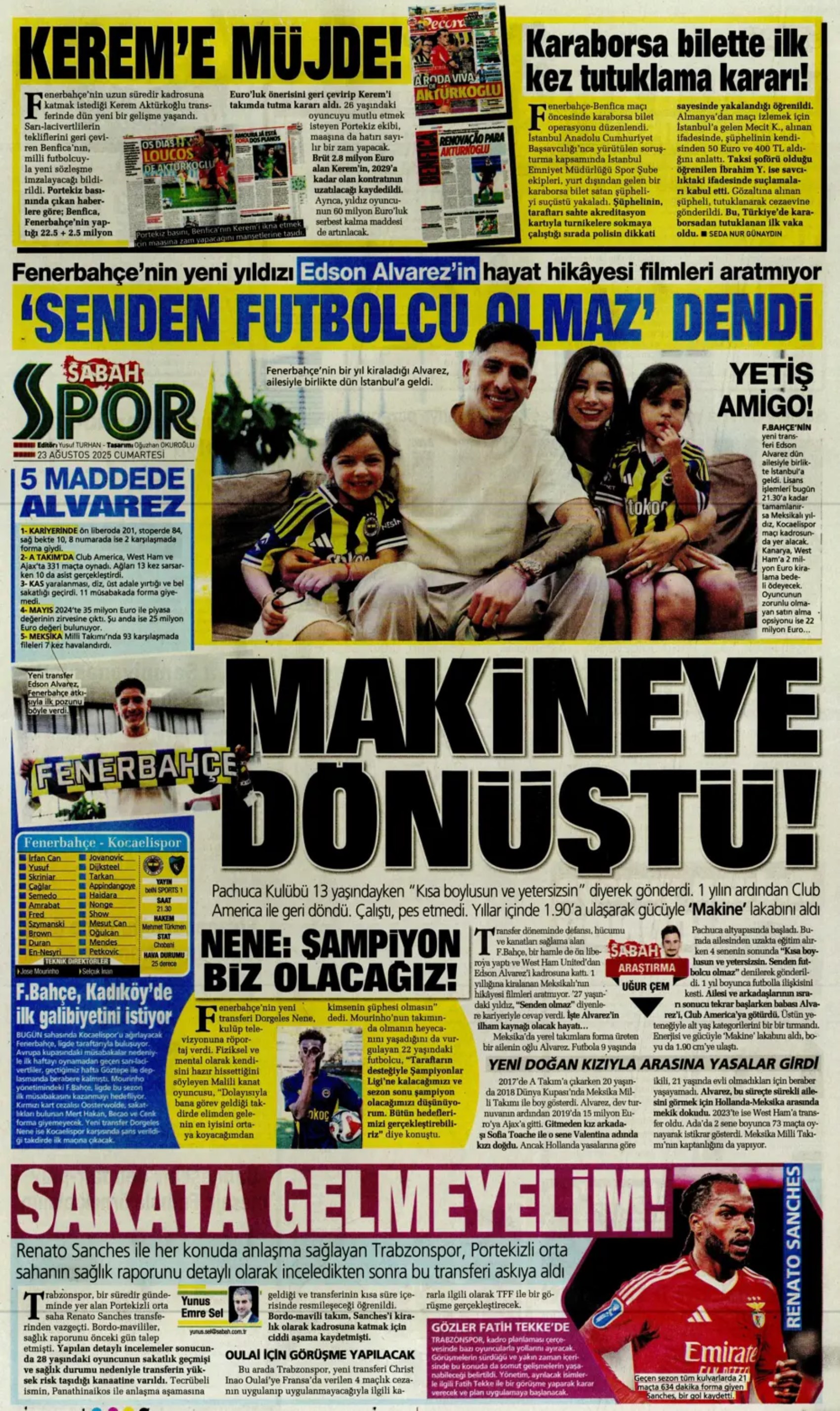 Sporda günün manşetleri... Fenerbahçe'nin transferdeki ana hedefi belli oldu