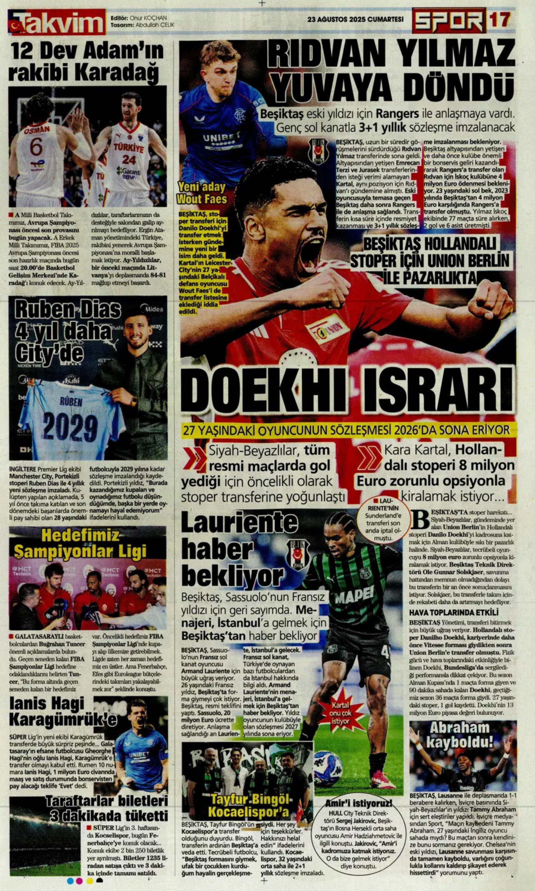 Sporda günün manşetleri... Fenerbahçe'nin transferdeki ana hedefi belli oldu