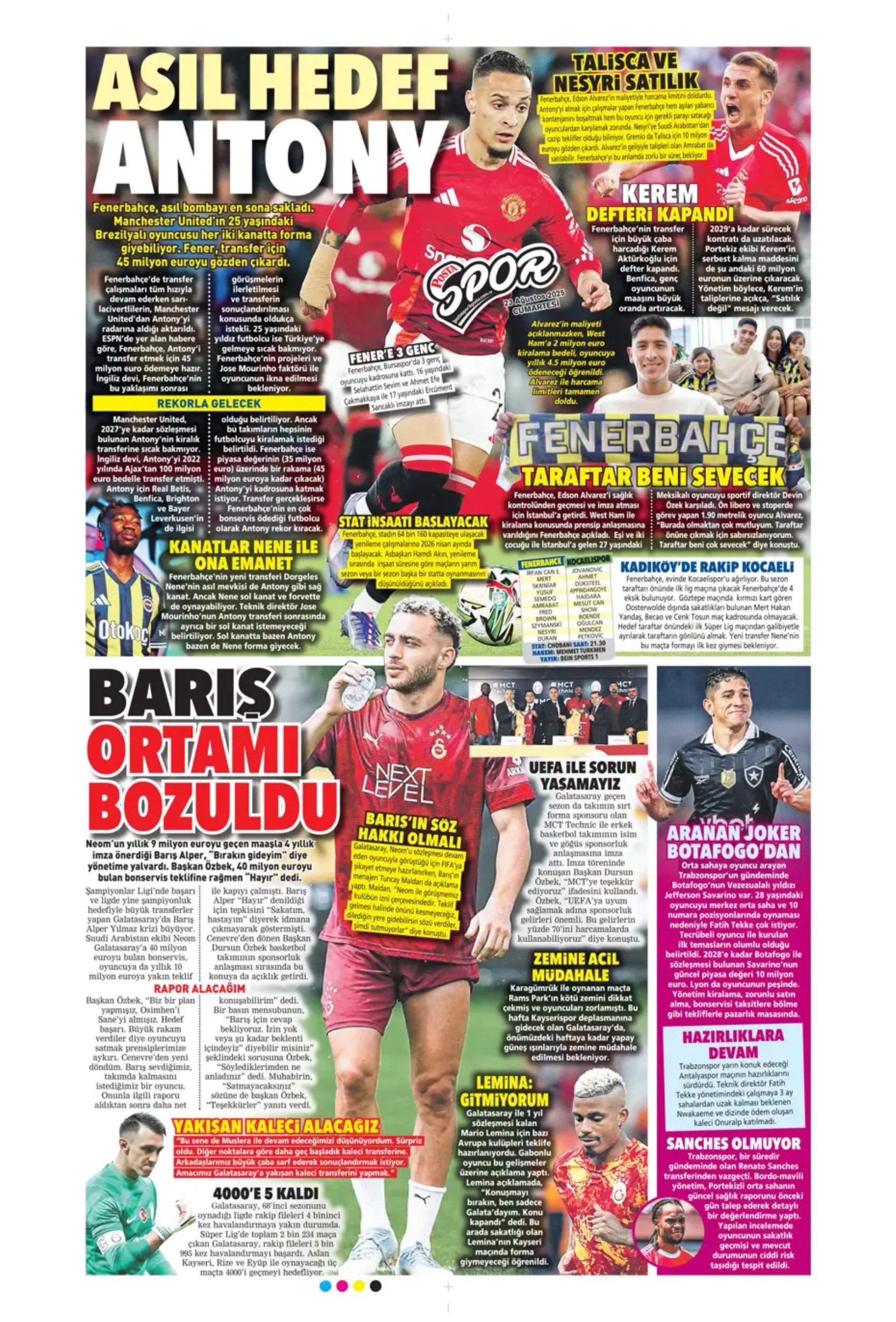 Sporda günün manşetleri... Fenerbahçe'nin transferdeki ana hedefi belli oldu