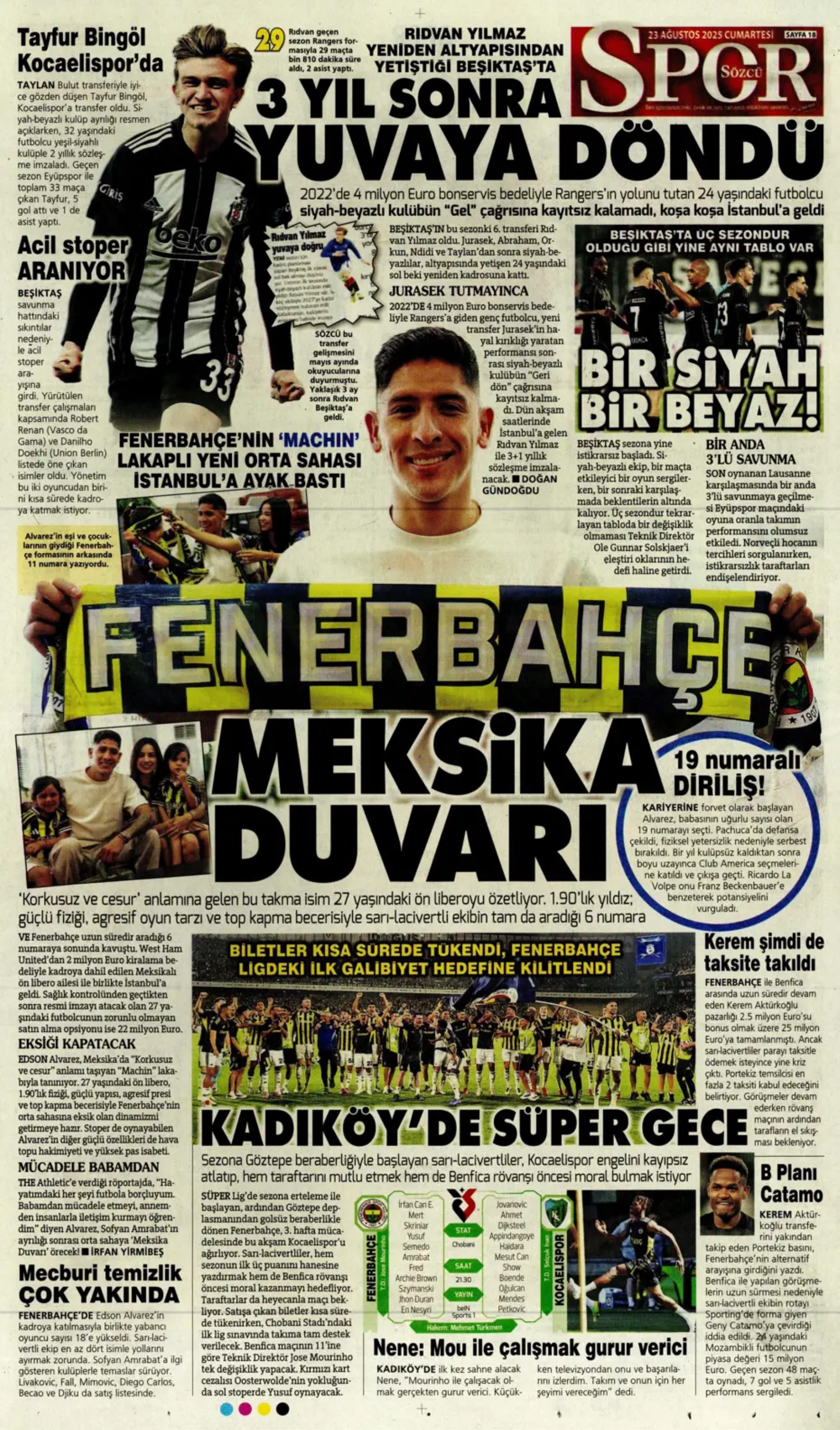 Sporda günün manşetleri... Fenerbahçe'nin transferdeki ana hedefi belli oldu