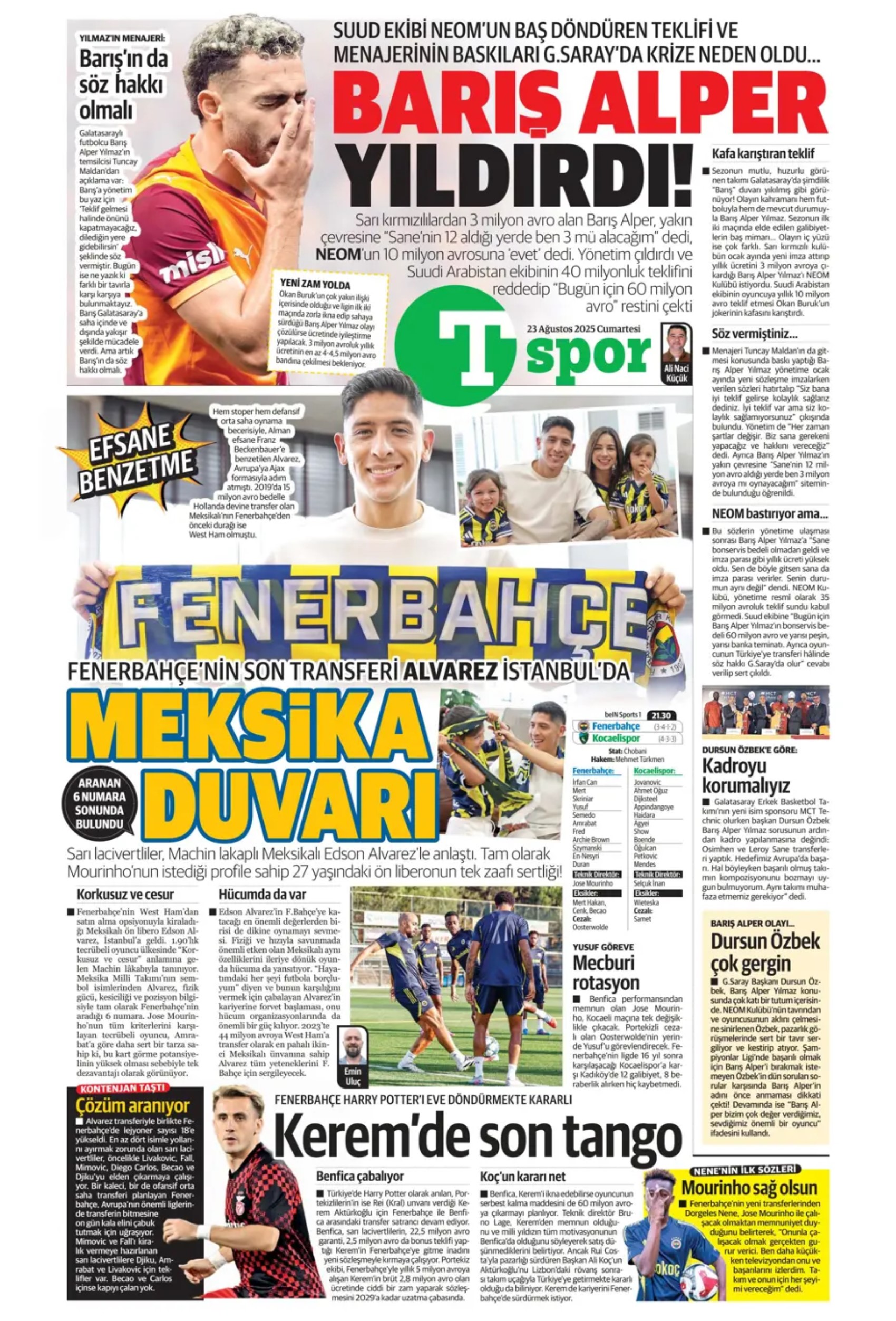 Sporda günün manşetleri... Fenerbahçe'nin transferdeki ana hedefi belli oldu