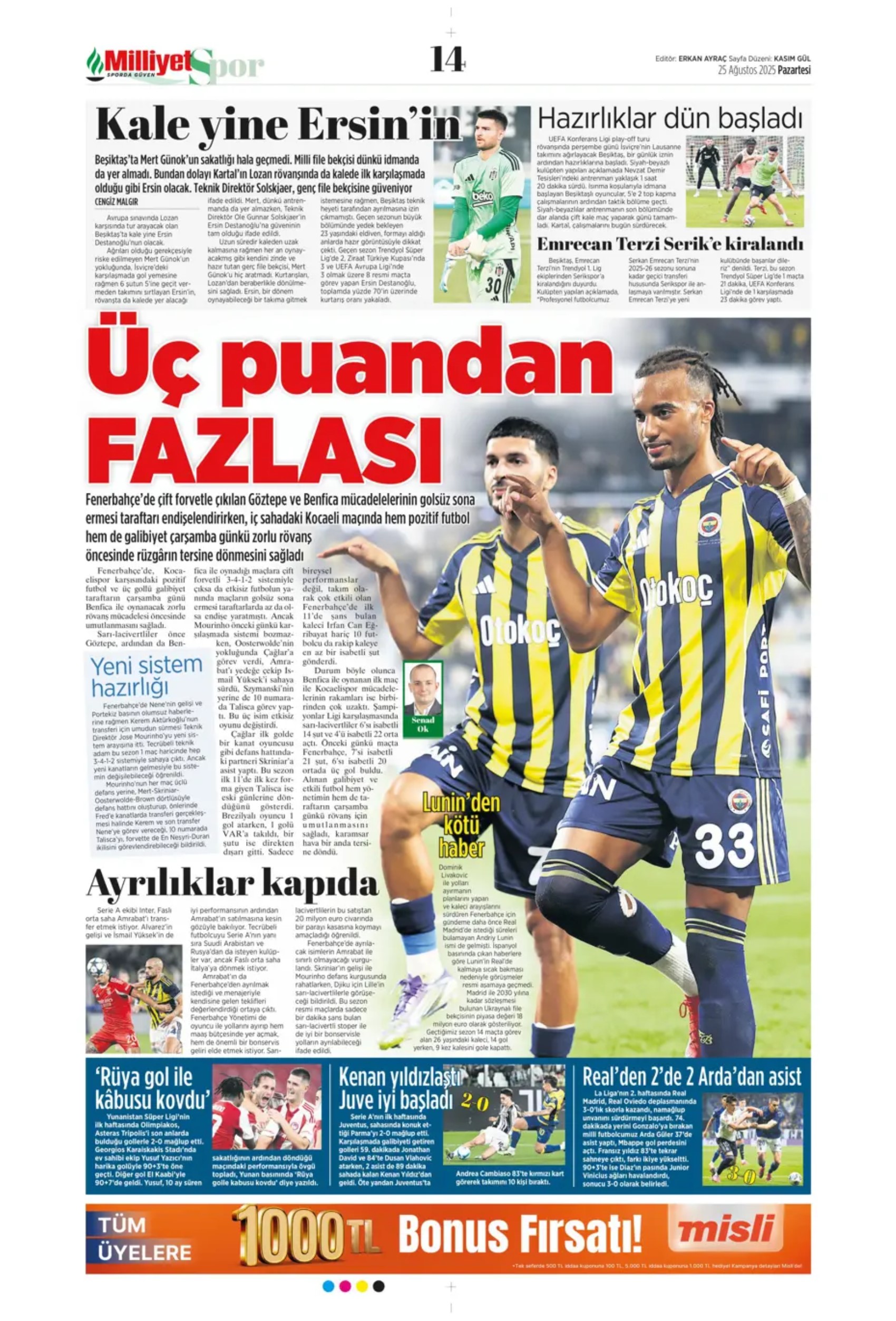 Sporda günün manşetleri... Fenerbahçe Kerem transferi sonrası bir ismi daha bitiriyor