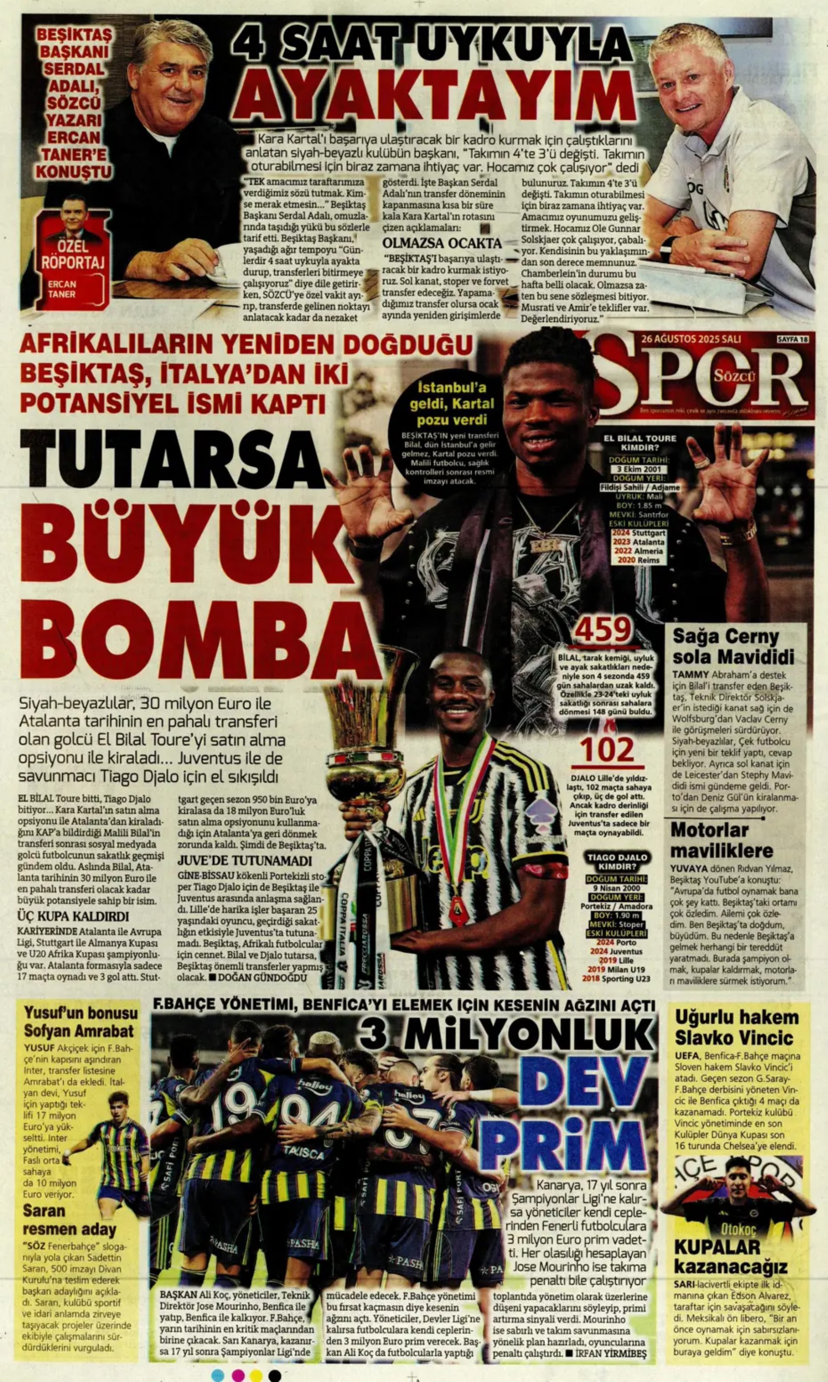 Sporda günün manşetleri... Galatasaray transferde atağa kalktı: Aslan, Singo transferini bitiriyor