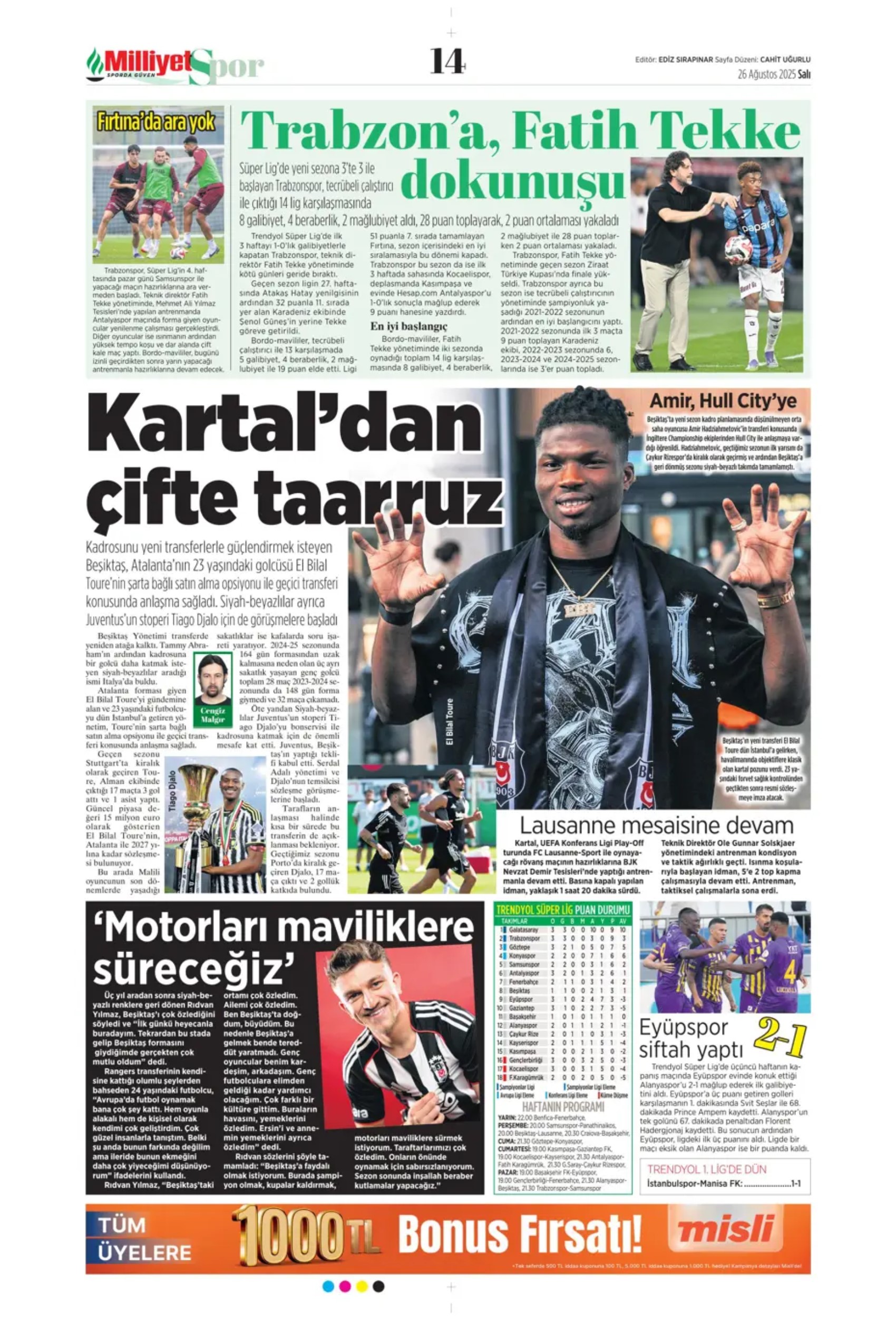Sporda günün manşetleri... Galatasaray transferde atağa kalktı: Aslan, Singo transferini bitiriyor