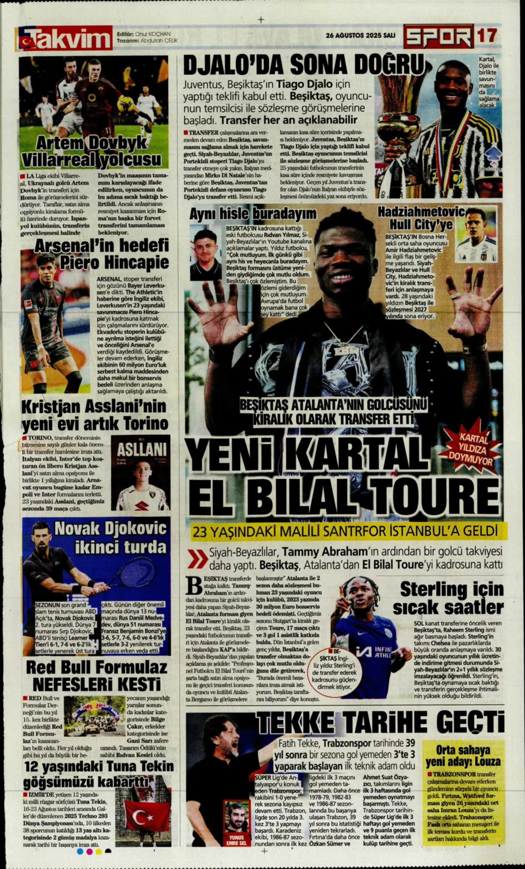 Sporda günün manşetleri... Galatasaray transferde atağa kalktı: Aslan, Singo transferini bitiriyor