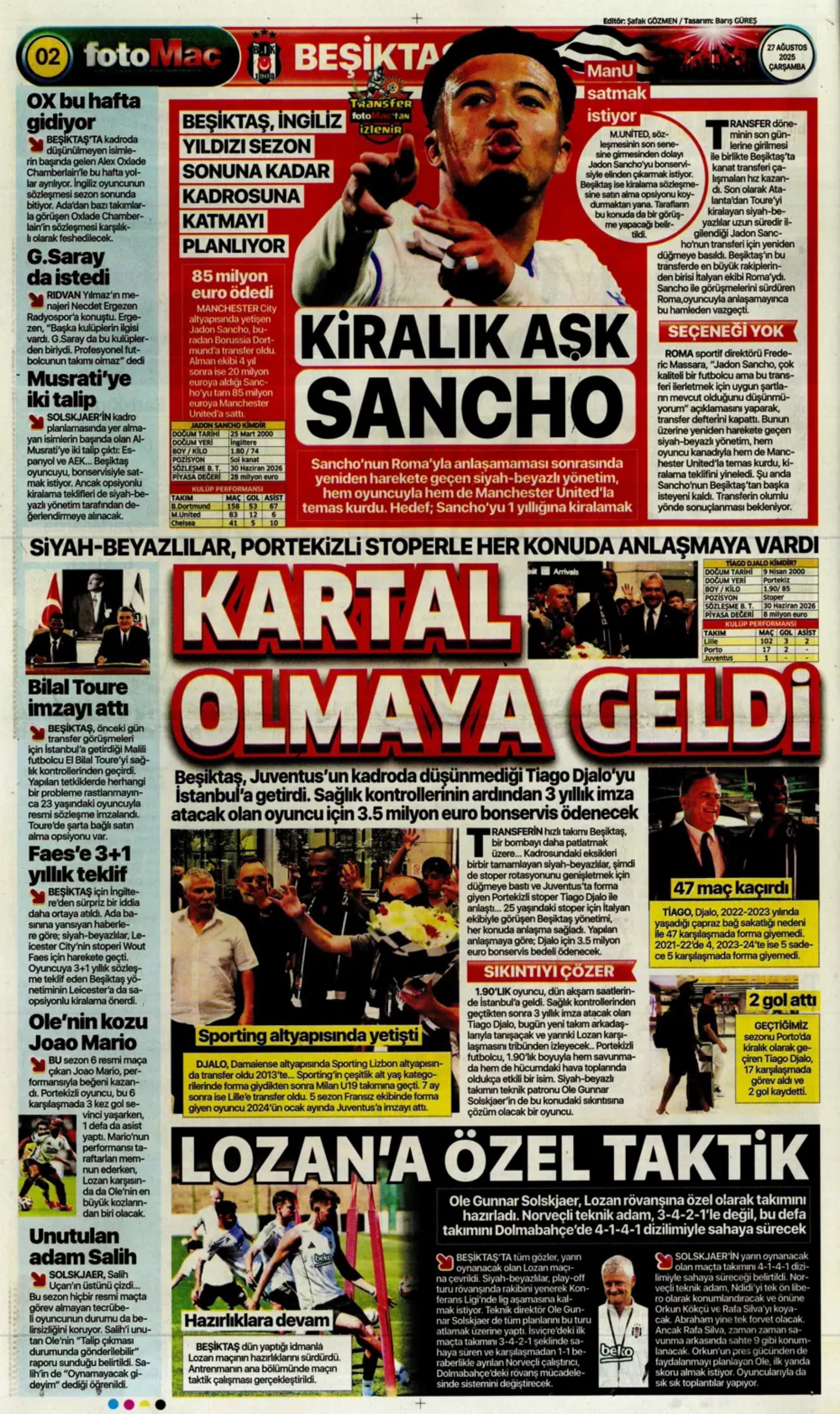 Sporda günün manşetleri... Fenerbahçe'nin liste başını Galatasaray alıyor
