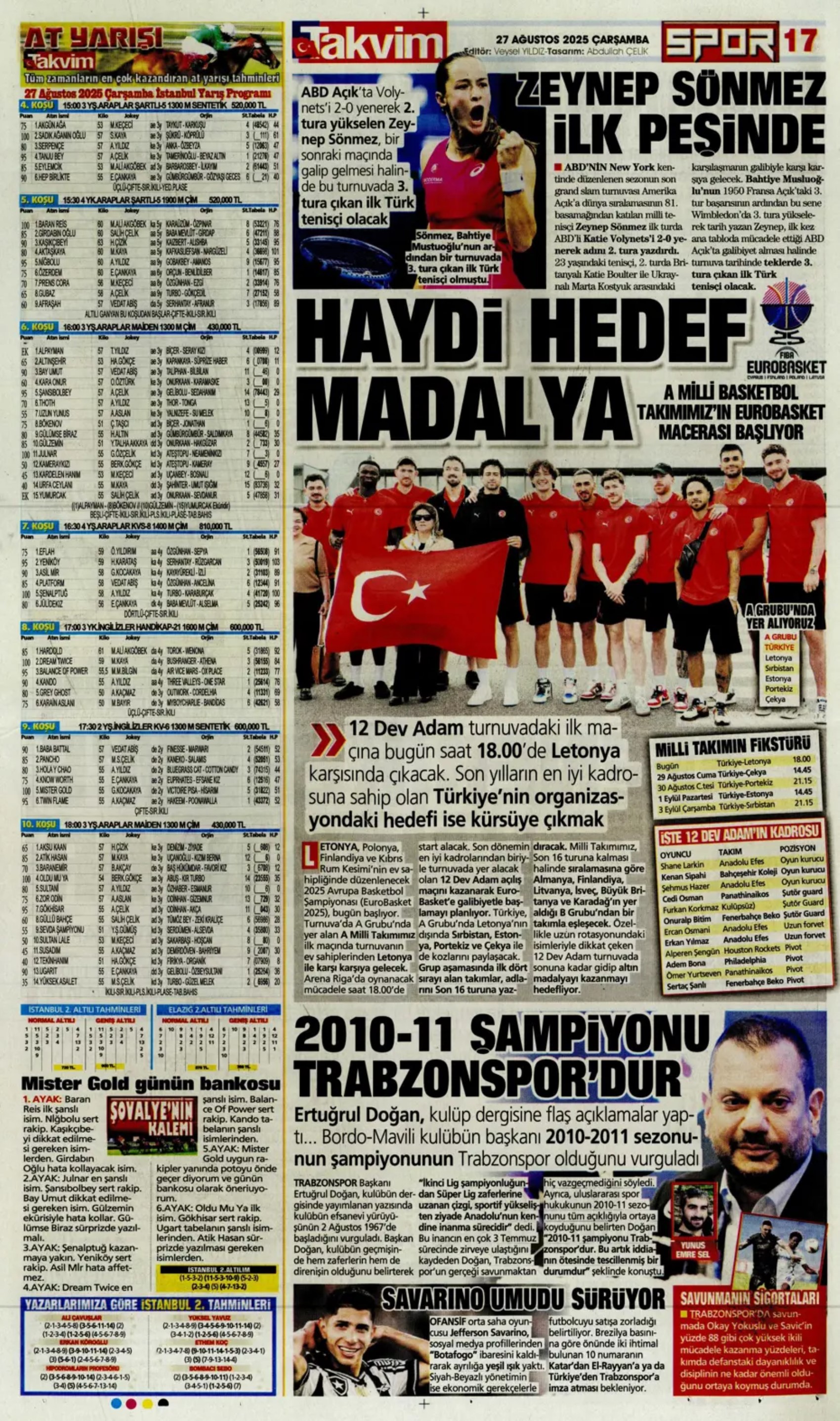 Sporda günün manşetleri... Fenerbahçe'nin liste başını Galatasaray alıyor